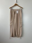 Calça cargo cintura regulável Hudson Gray - P/M bege, cinza tamanho P/M - foto principal