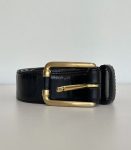 Cinto preto de couro fivela quadrada dourada Mr Foot - mas preto, dourado - foto principal