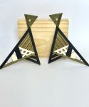 Brinco geométrico verde/preto Mariah Rovery Flexjewel preto, verde - foto principal