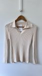 Blusa creme tricô canelado - P Bege tamanho P - foto principal