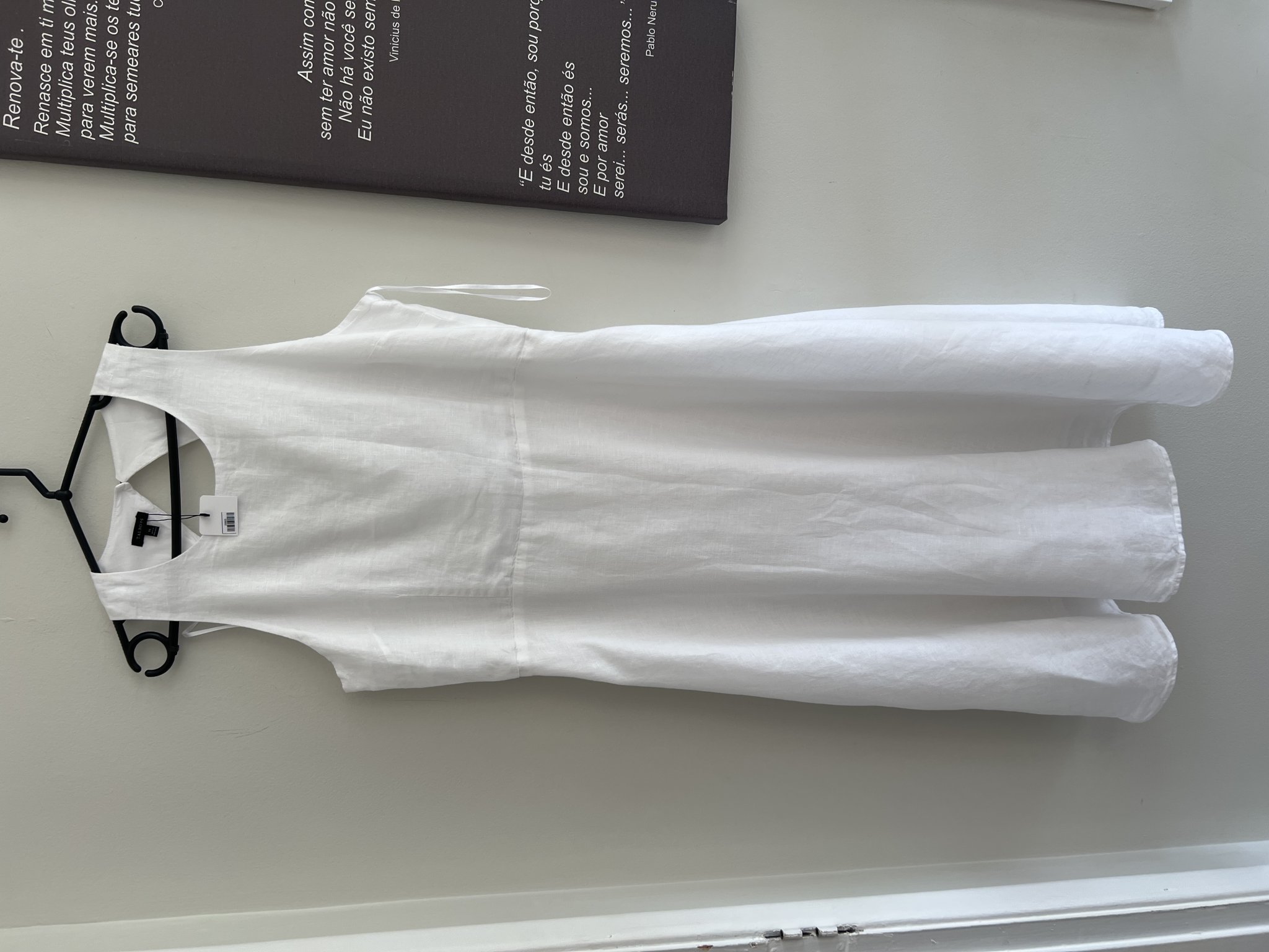 Vestido longo branco sem manga Talbots de linho - 44/46