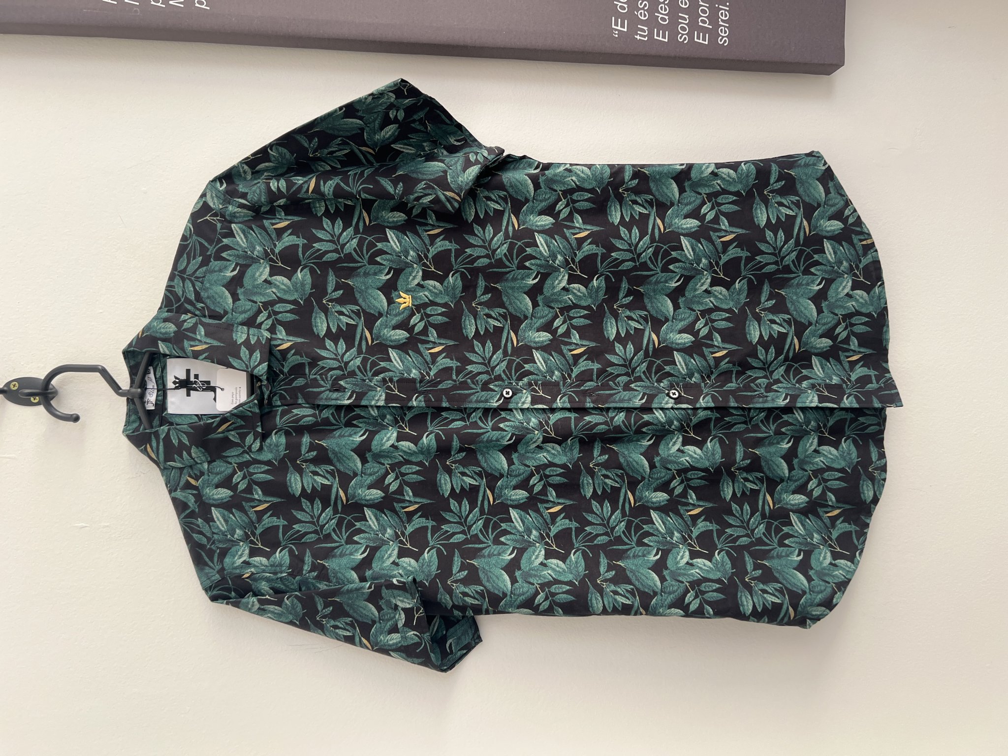 Camisa verde floral m/curta Camisaria msc - G