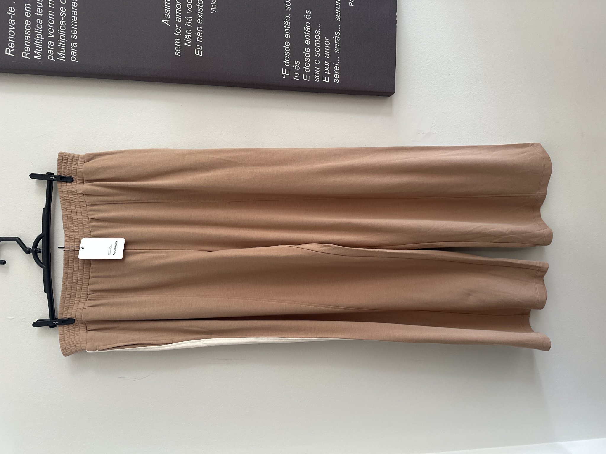 Calça moletom marrom claro de cintura regulavel Studio Park de algodão - M
