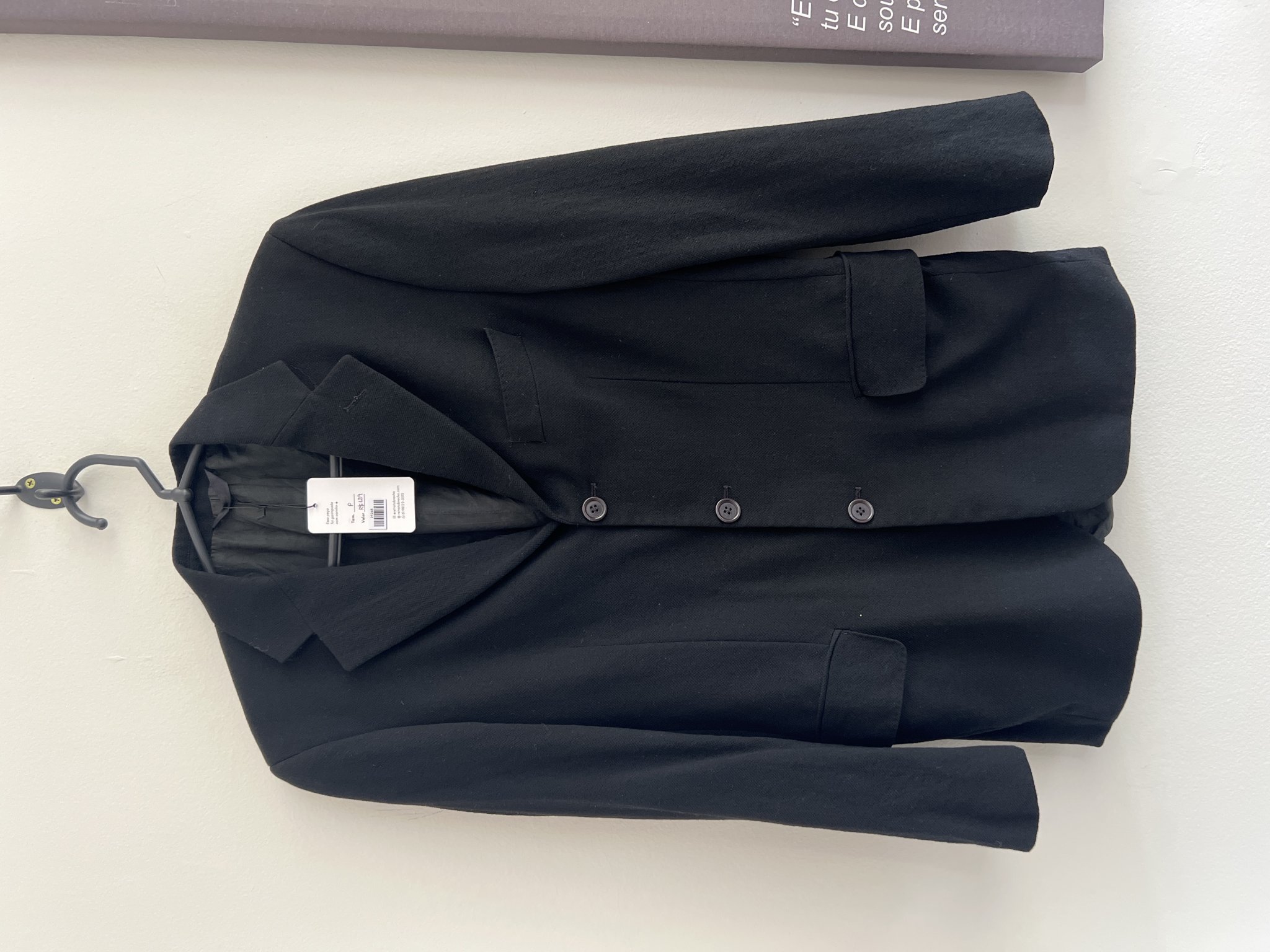 Blazer preto de botões duplo sem marca - P