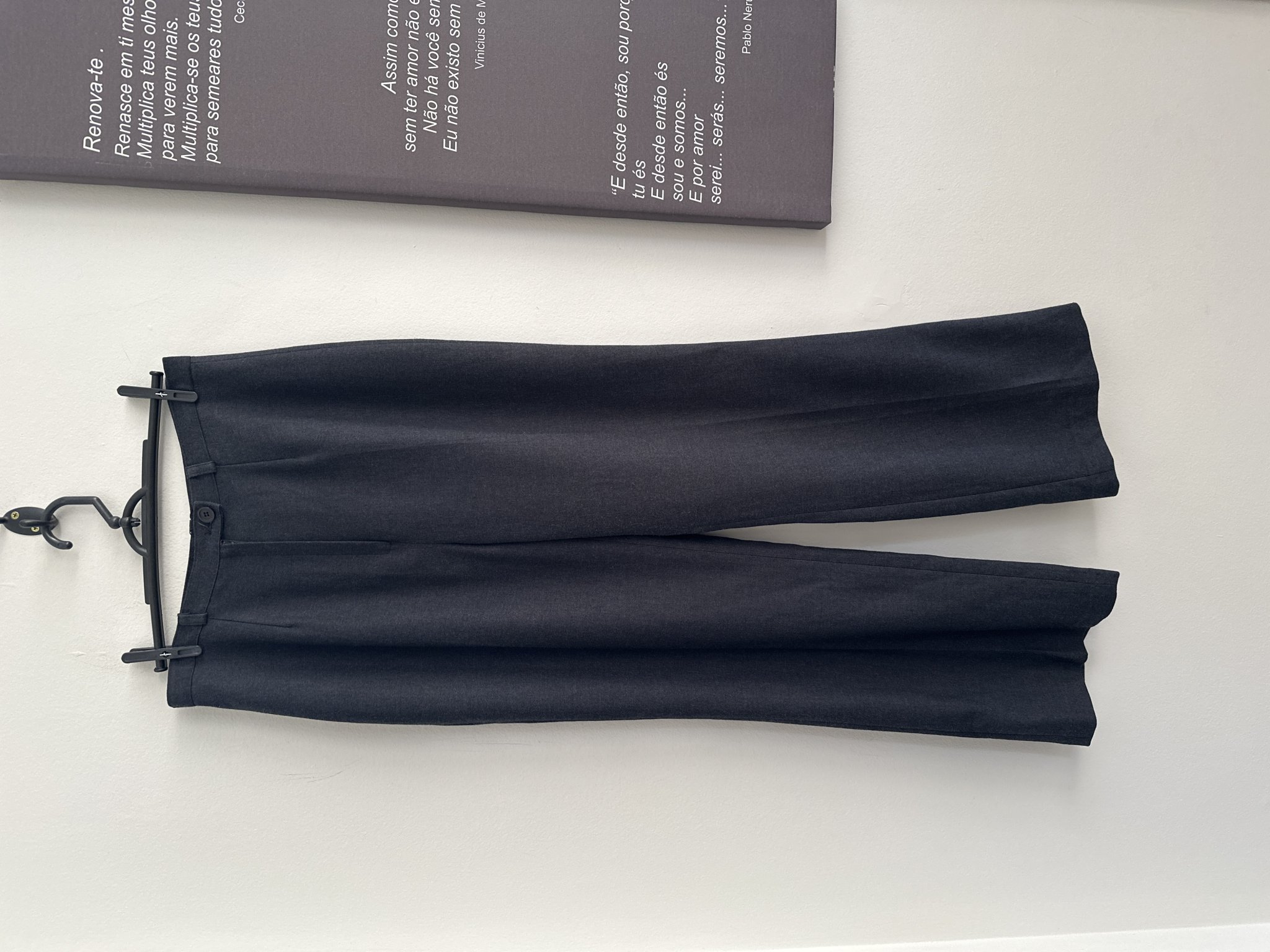 Calça alfaiataria cinza lã coreano Solid - M