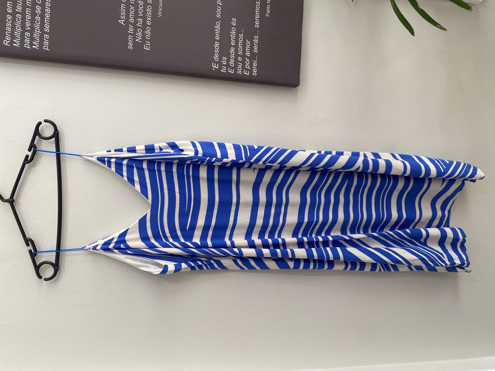 Vestido listrado branco e azul de alçinha Bôh - M