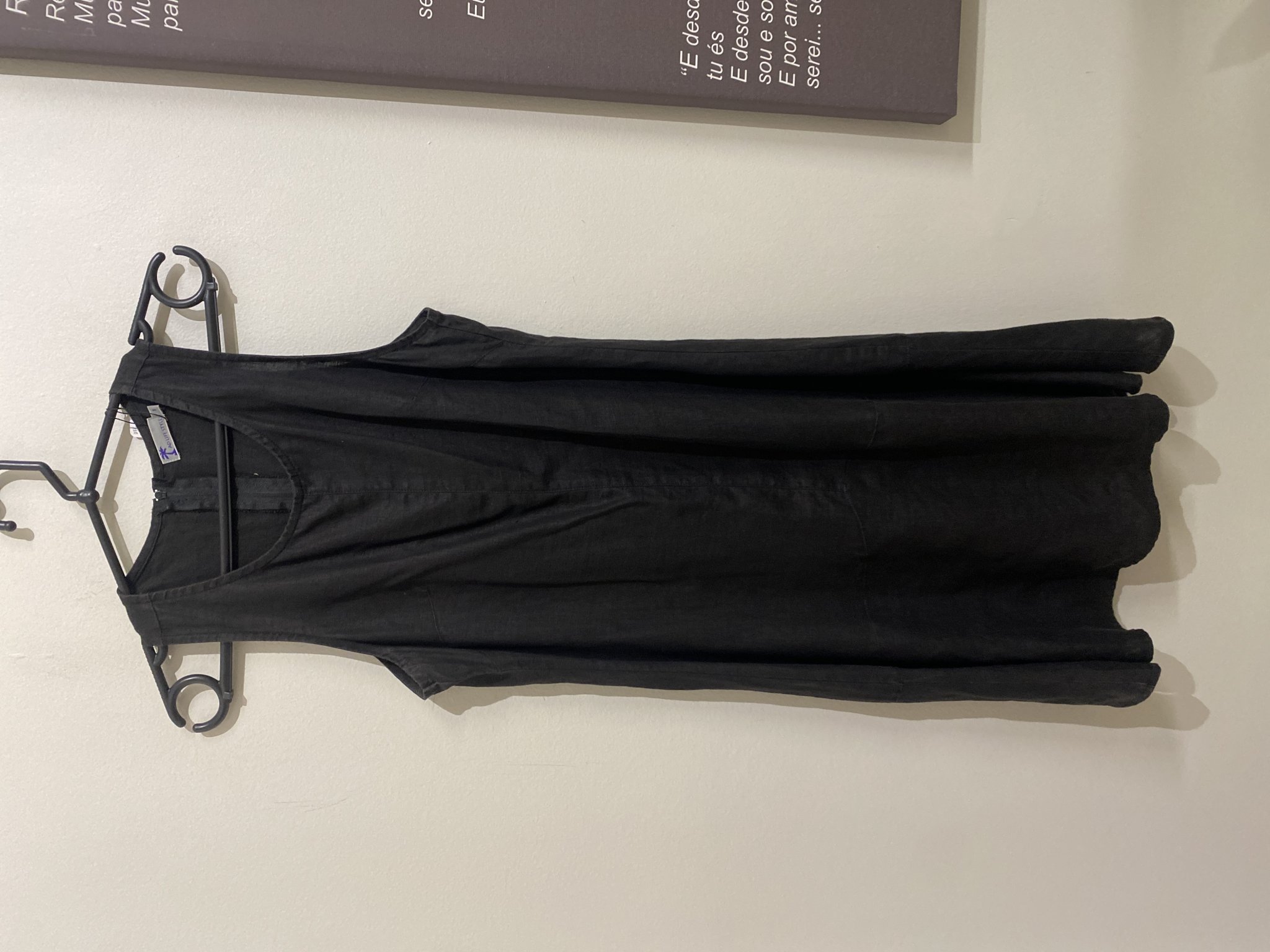 Vestido preto s/manga de algodão Life Style - P