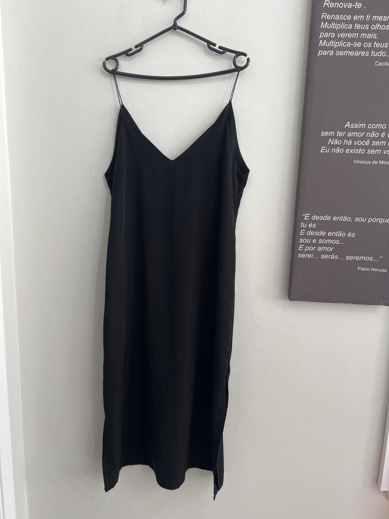 Vestido longo preta de alçinha Bôh - M