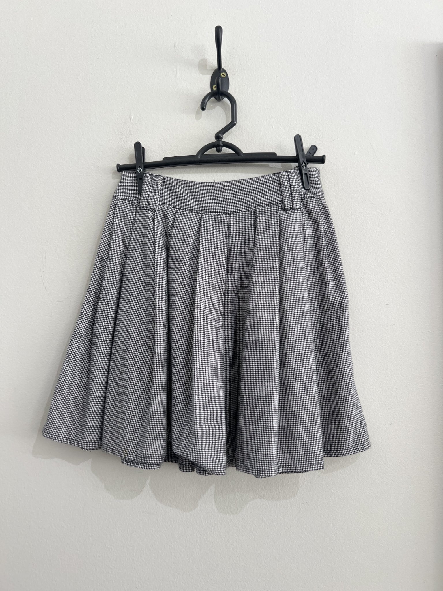 Saia de pregas P&B pied poule - PP · Preto, Branco — foto 1 - tamanho PP