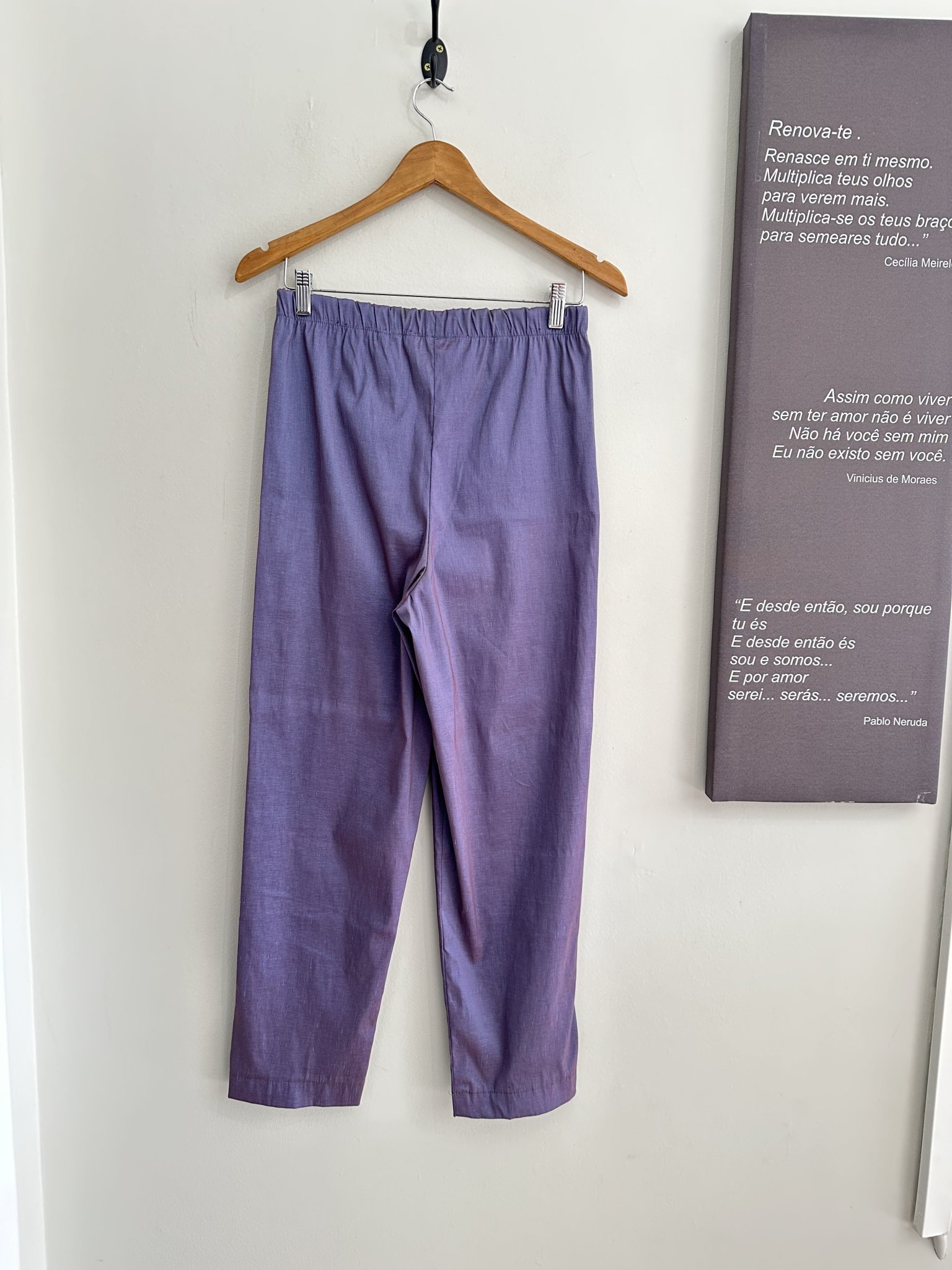 Calça lavanda furtacor de cintura regular s/marca vintage - M