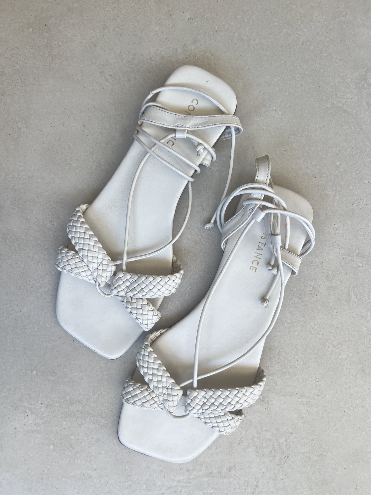 Sandalia flat branca de tiras Constance - 38
