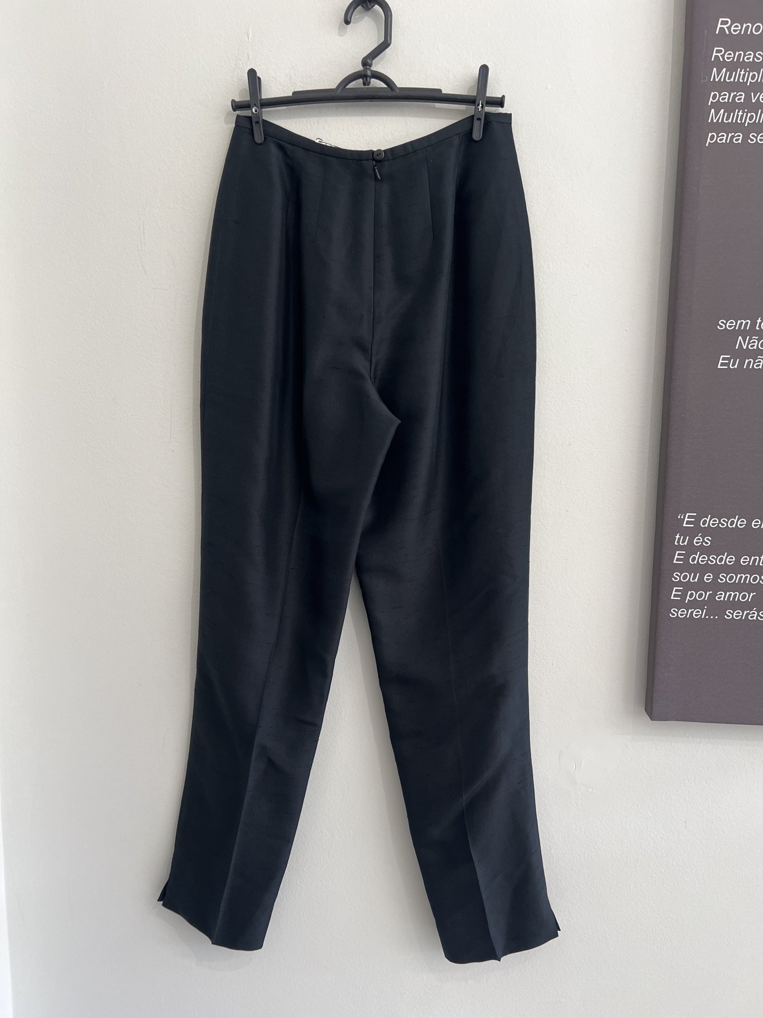 Calça social preta de seda Express - 36