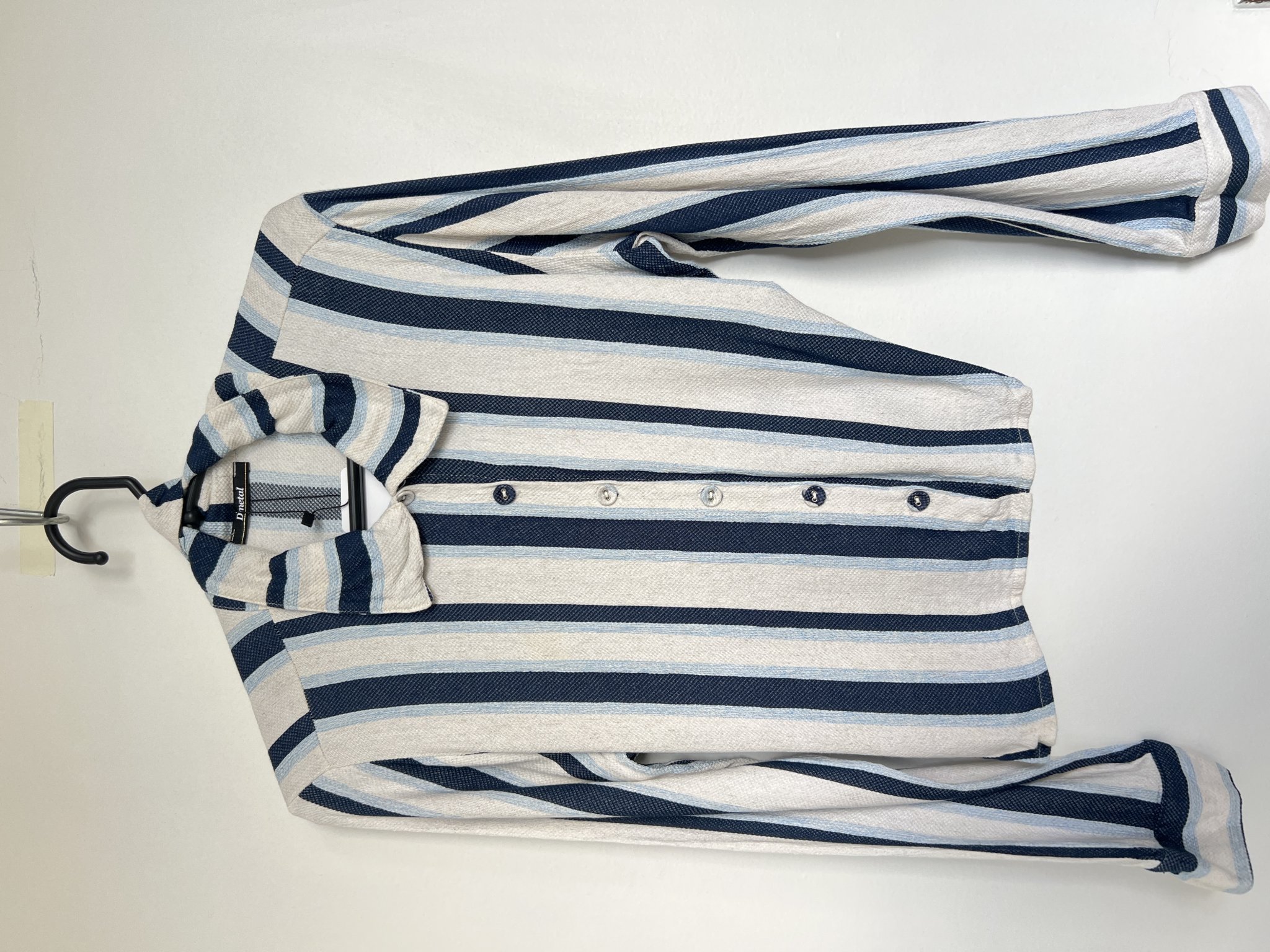 Camisa listrada tons azuis m/longa Dmetal - P