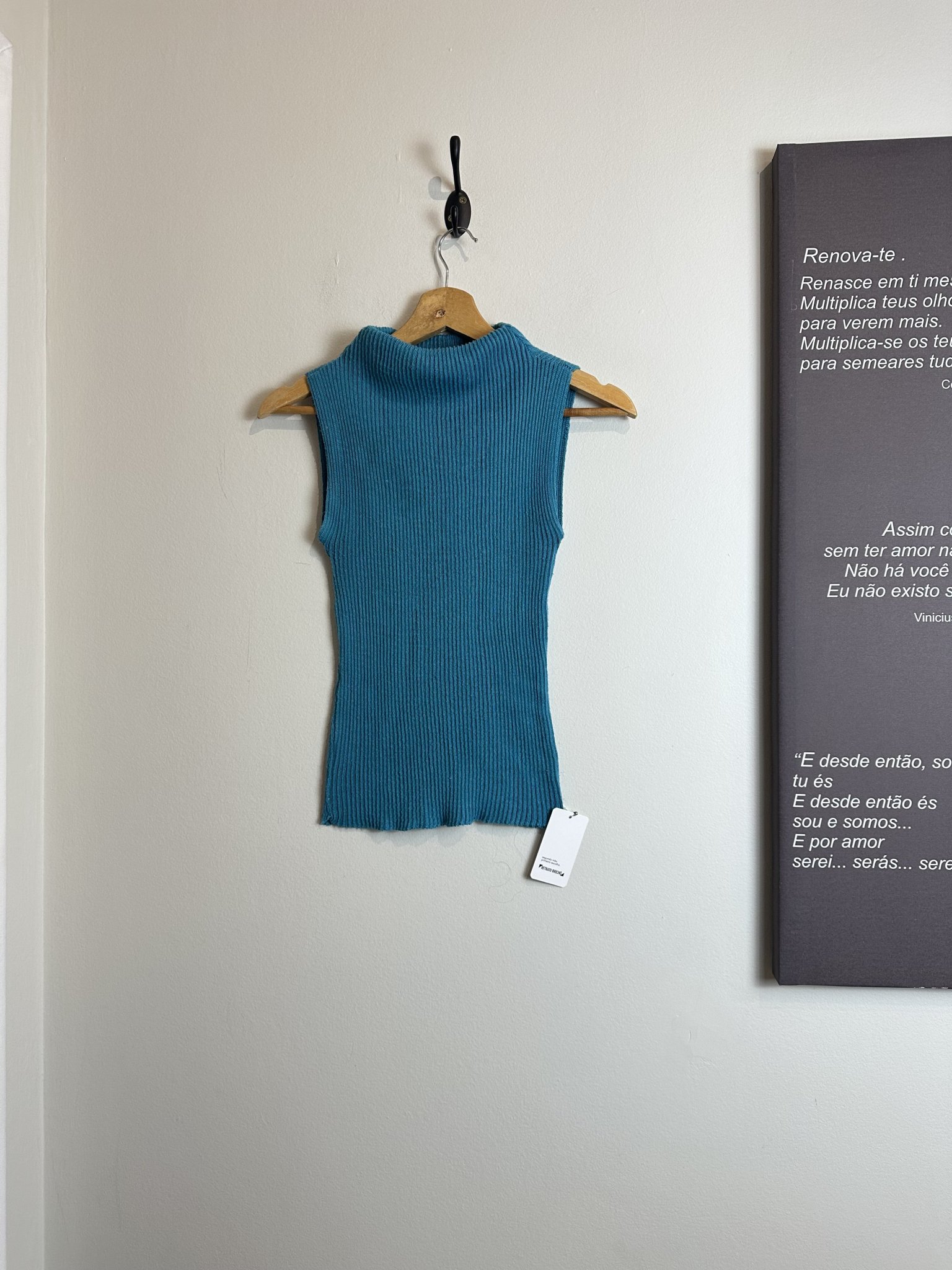 Blusa cacharrel azul claro s/manga - PP