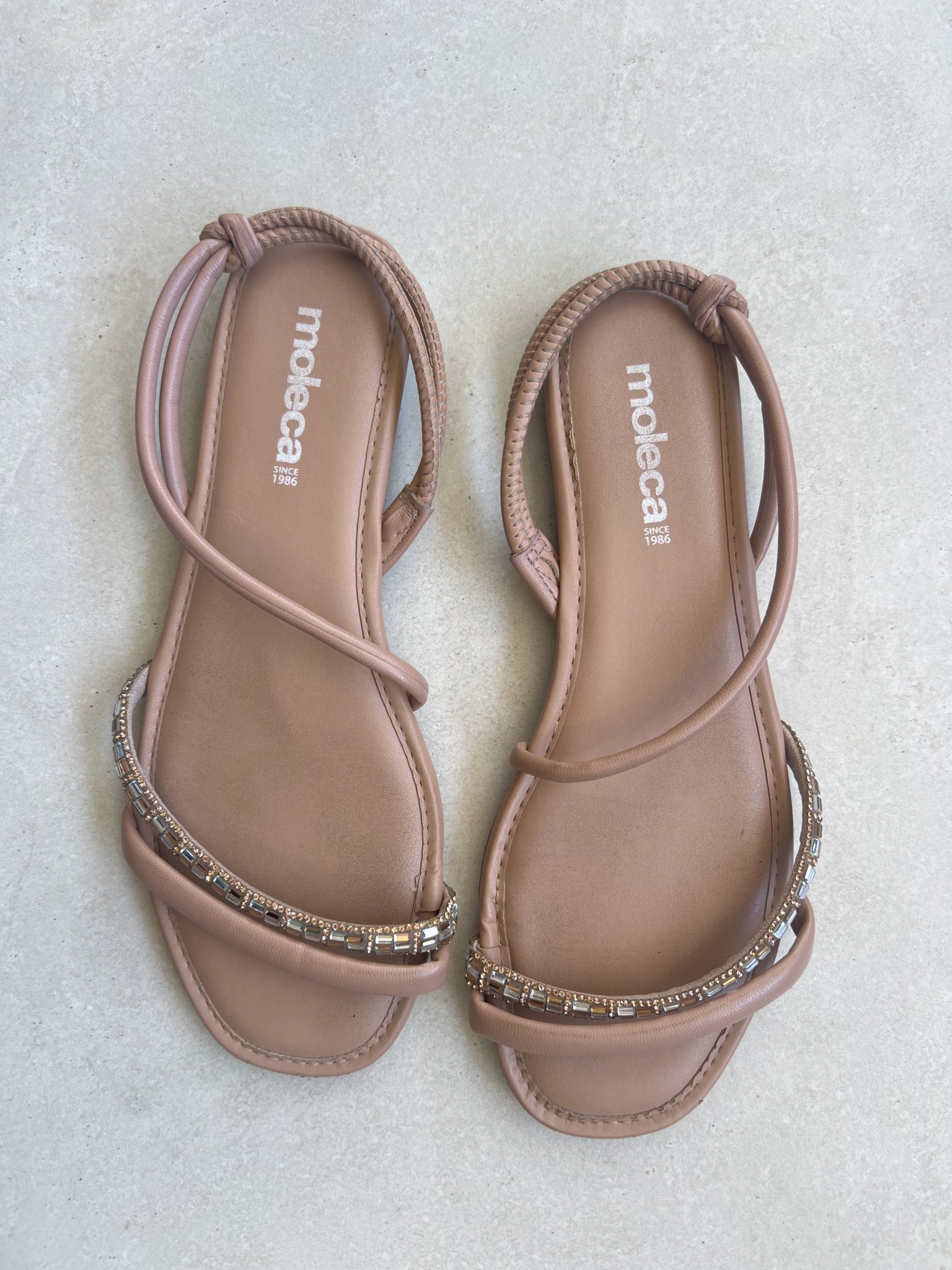 Sandália flat rose de tiras Moleca - 38