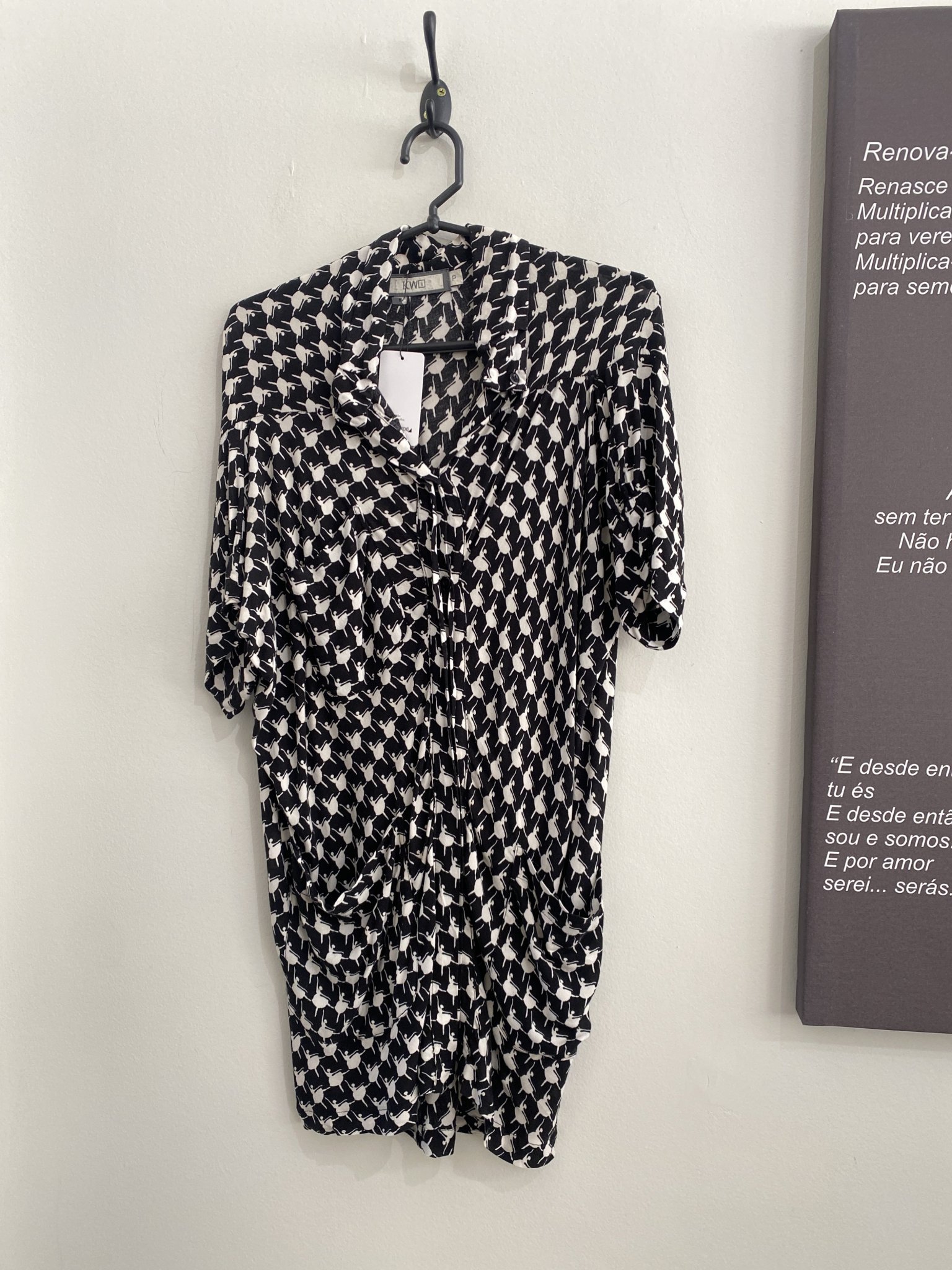 Camisa P&B m/curta c/bolsos KW - P