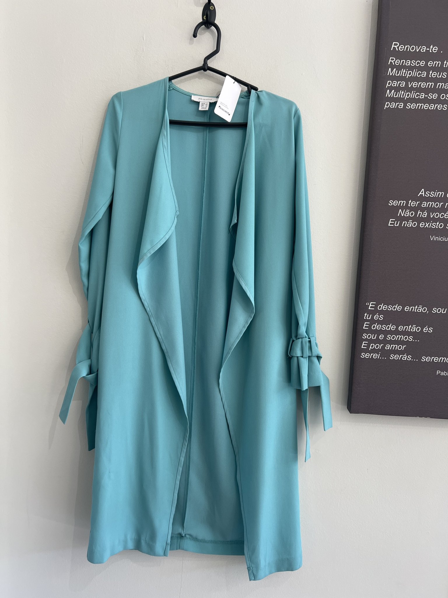 Cardigan longo verde agua m/longa Primark - 36/38