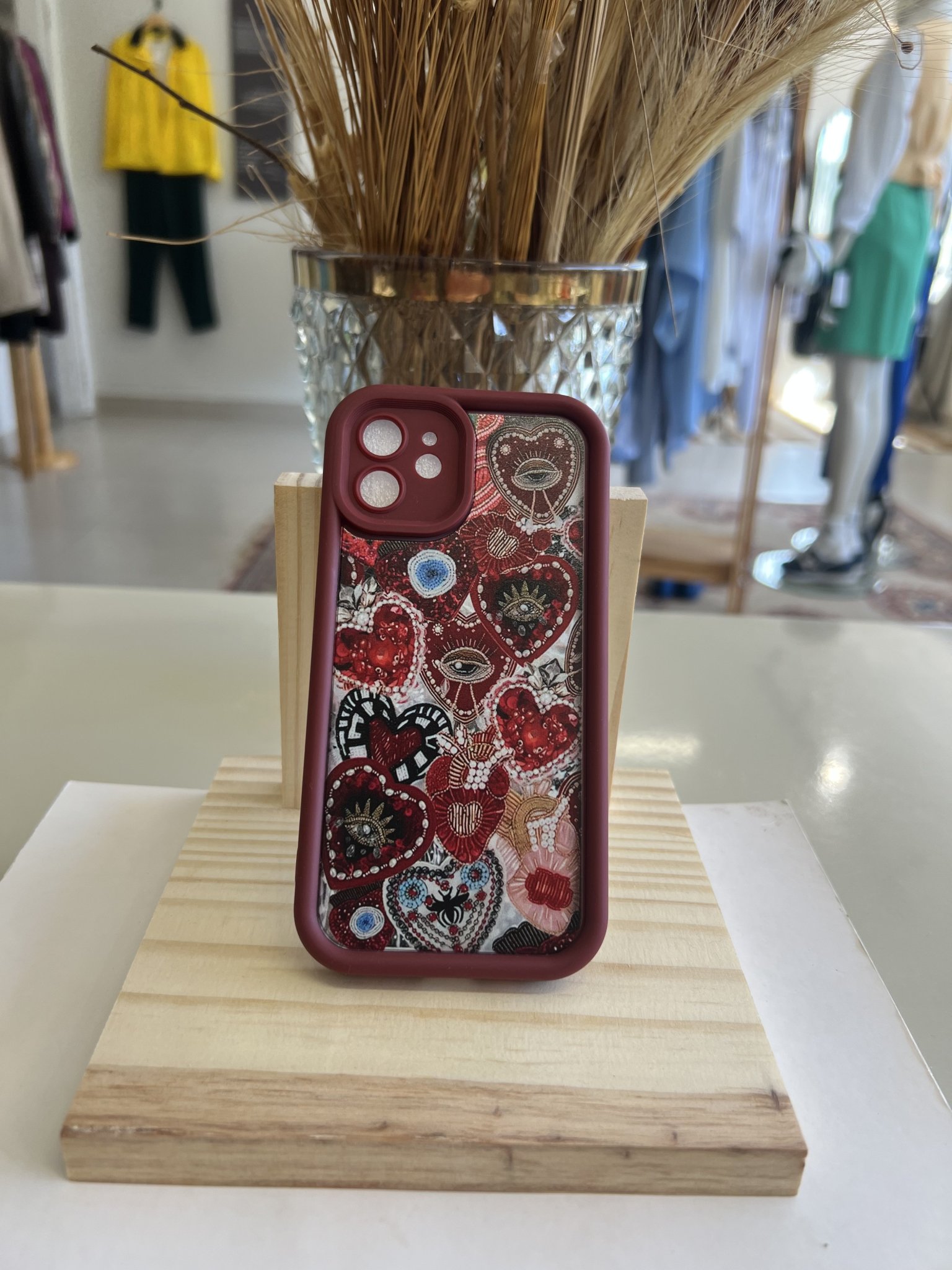 Case bordô estampado iphone 12