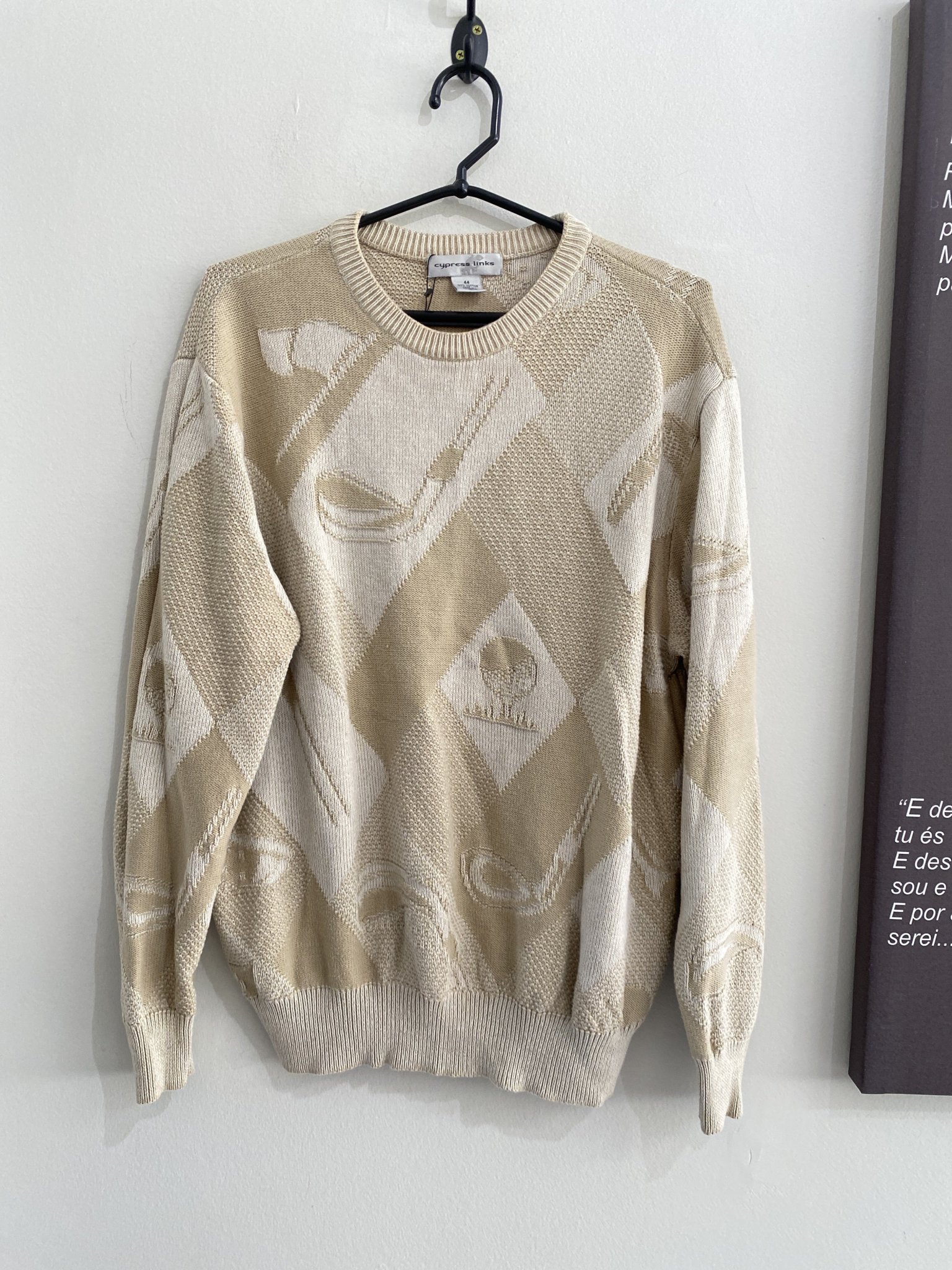 Casaco estampado cappuccino e creme Cypress Links de algodão - 44