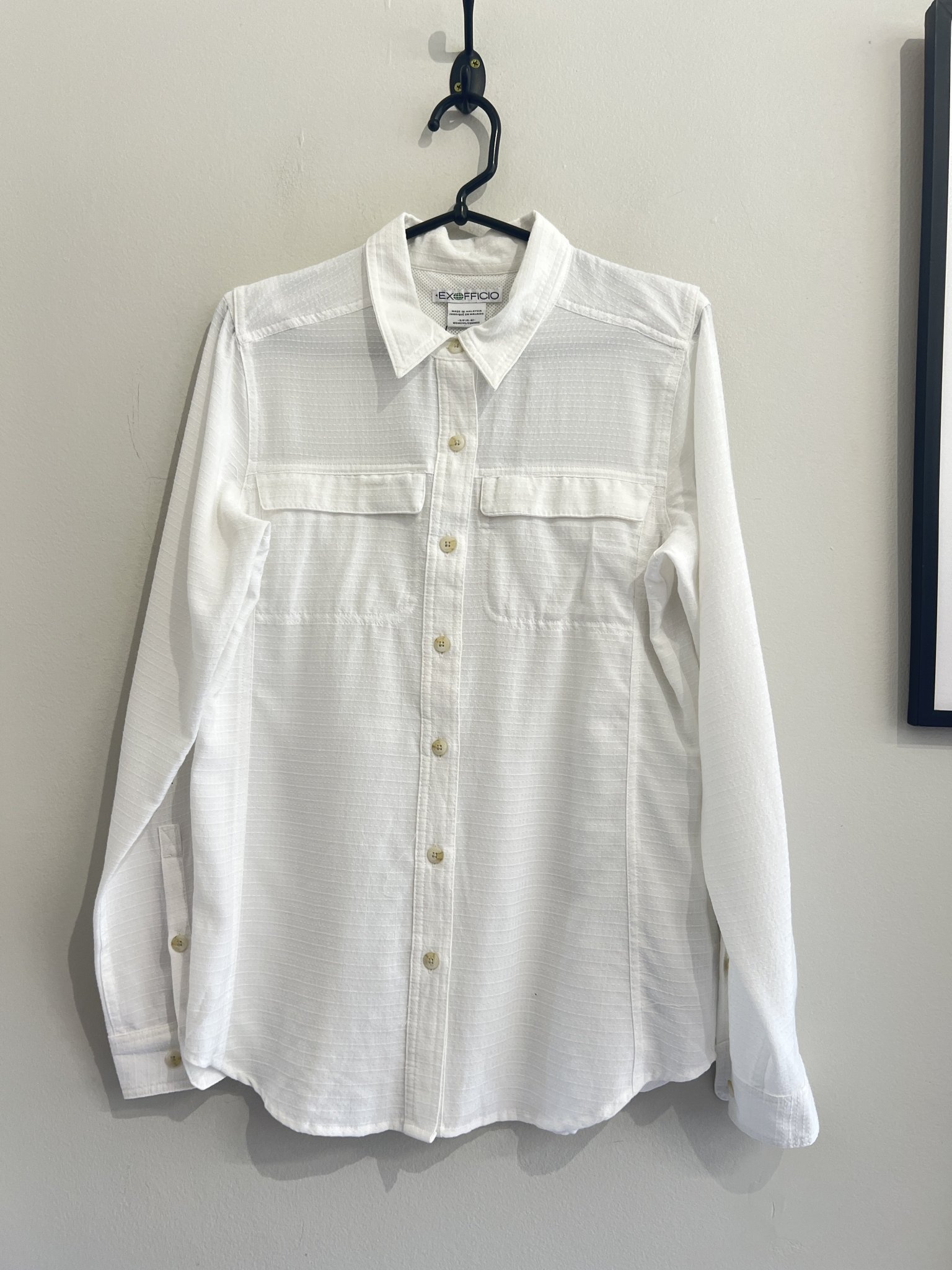 Camisa off white texturizada manga longa Exofficio - P