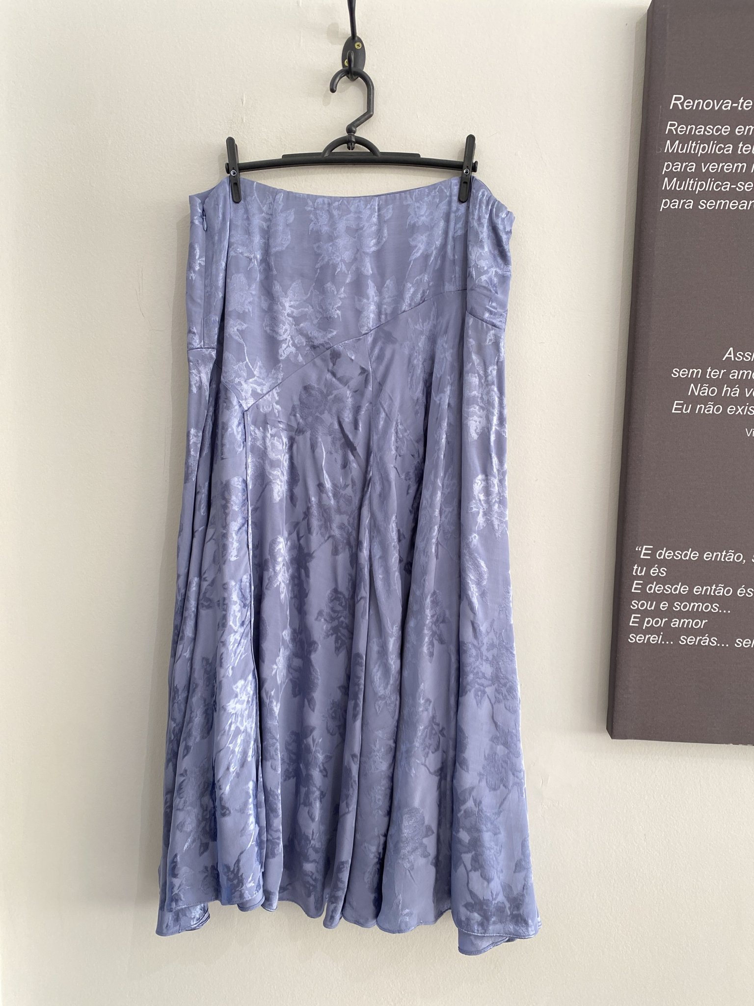 Saia midi azul jacquard Soft Surrounding de viscose - GG