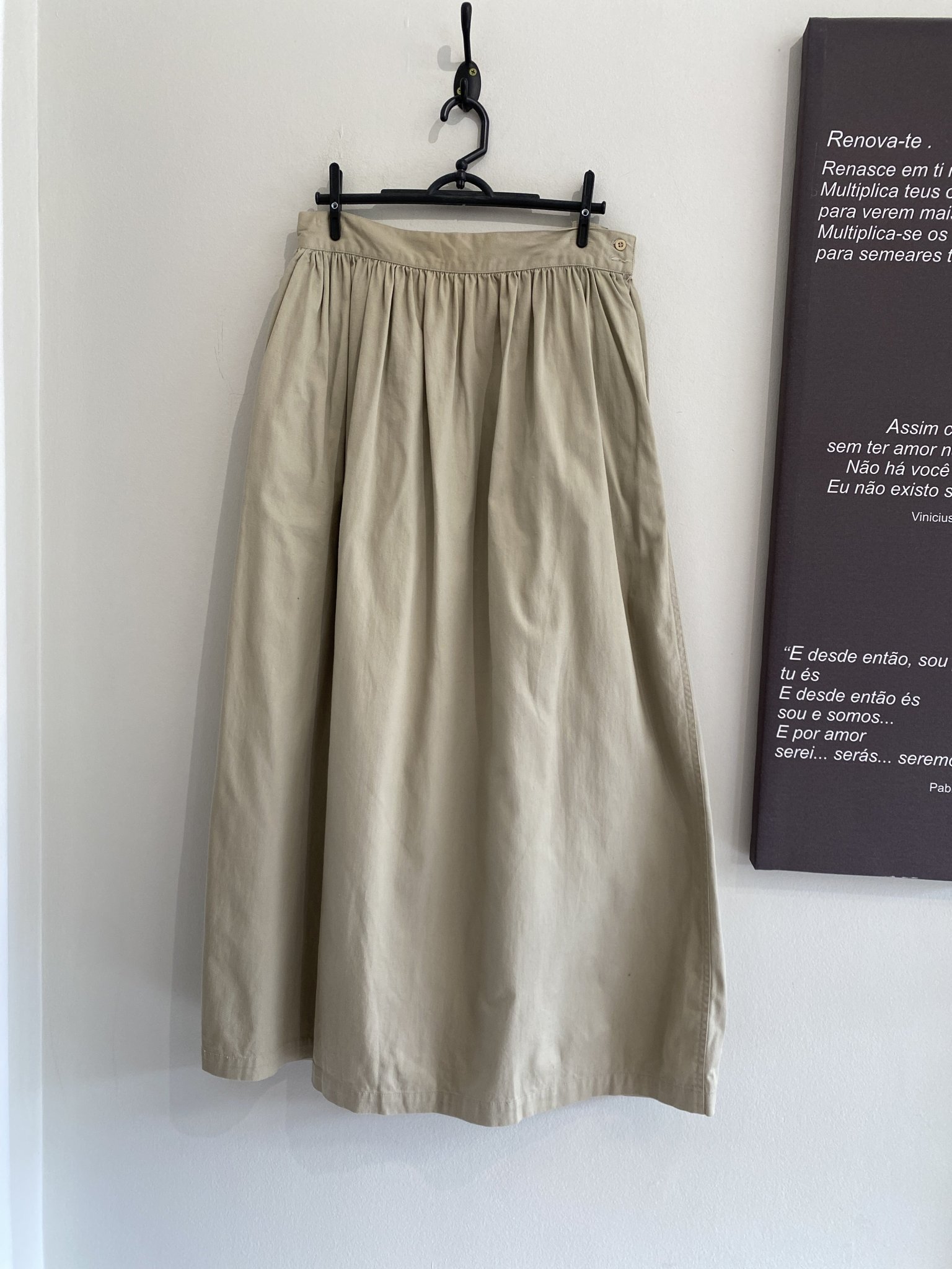 Saia longa caqui de algodão Calvin Klein - 44