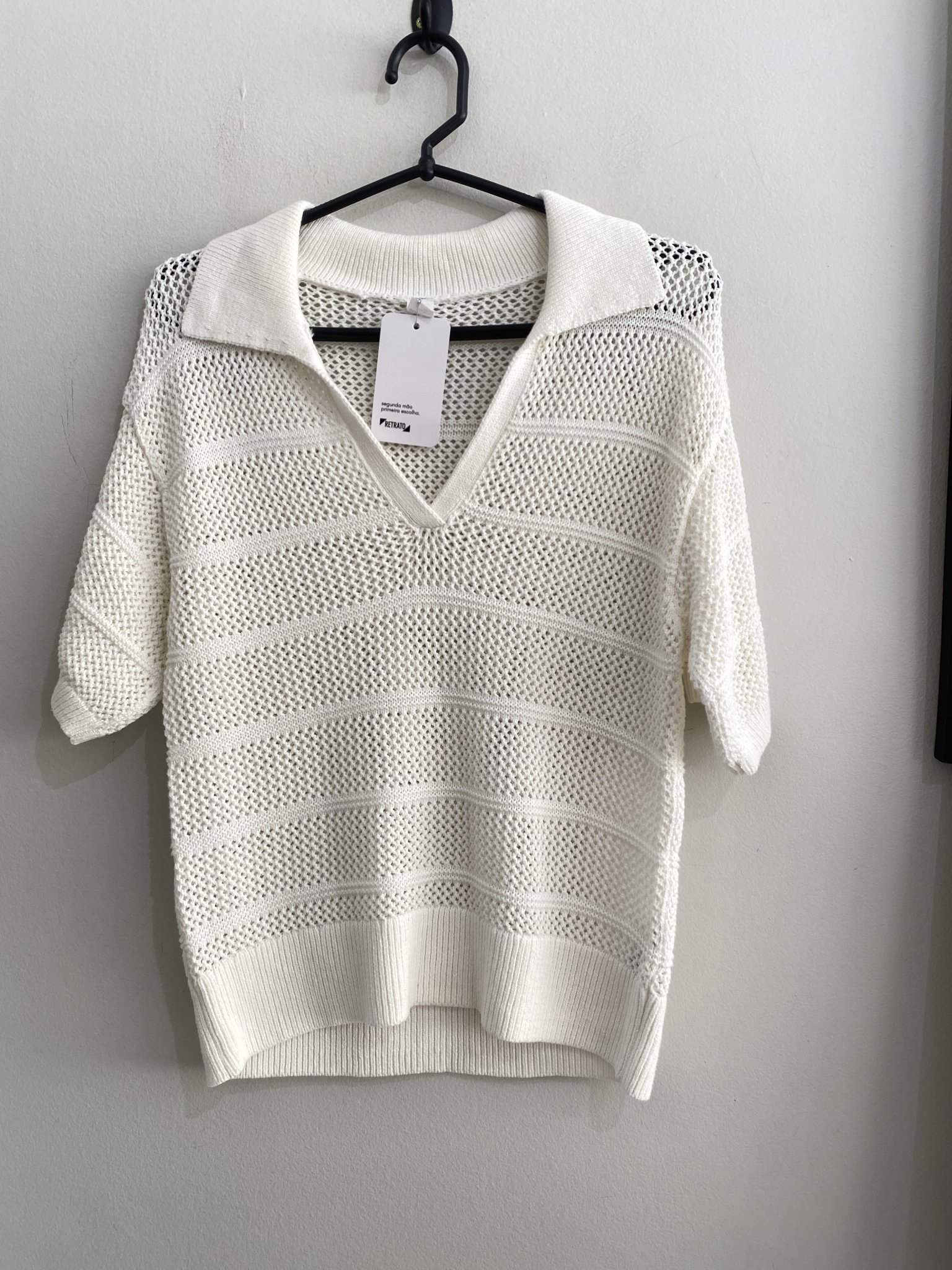 Blusa off white de tricot m/curta Old Navy - P
