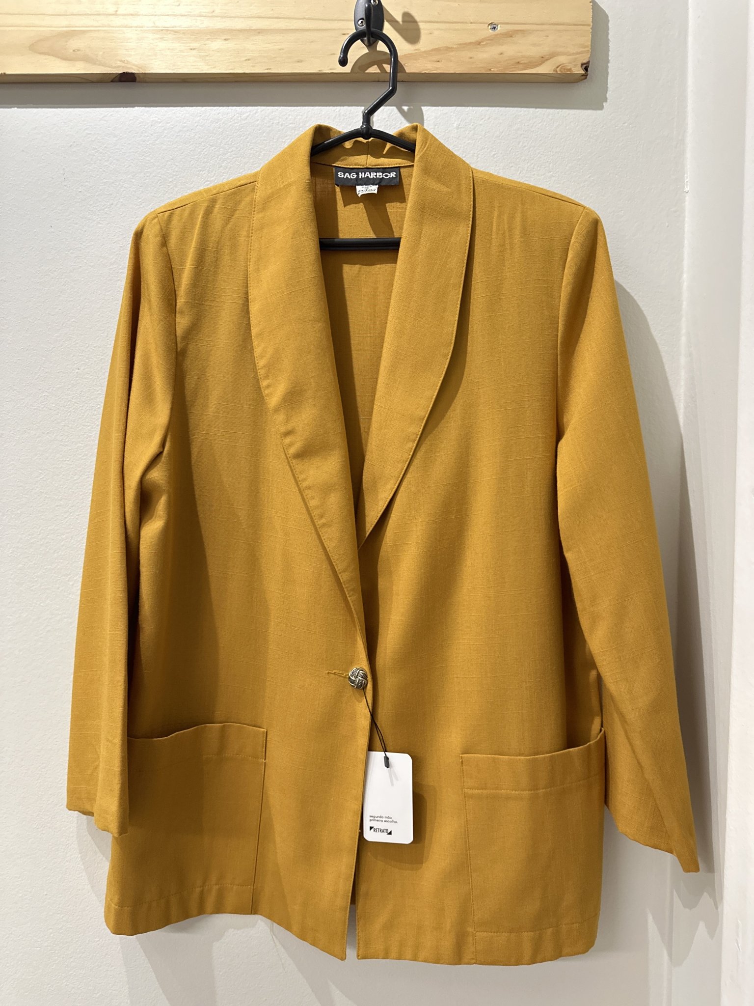Blazer mostarda fecho de um botão Sag Harbor - 42