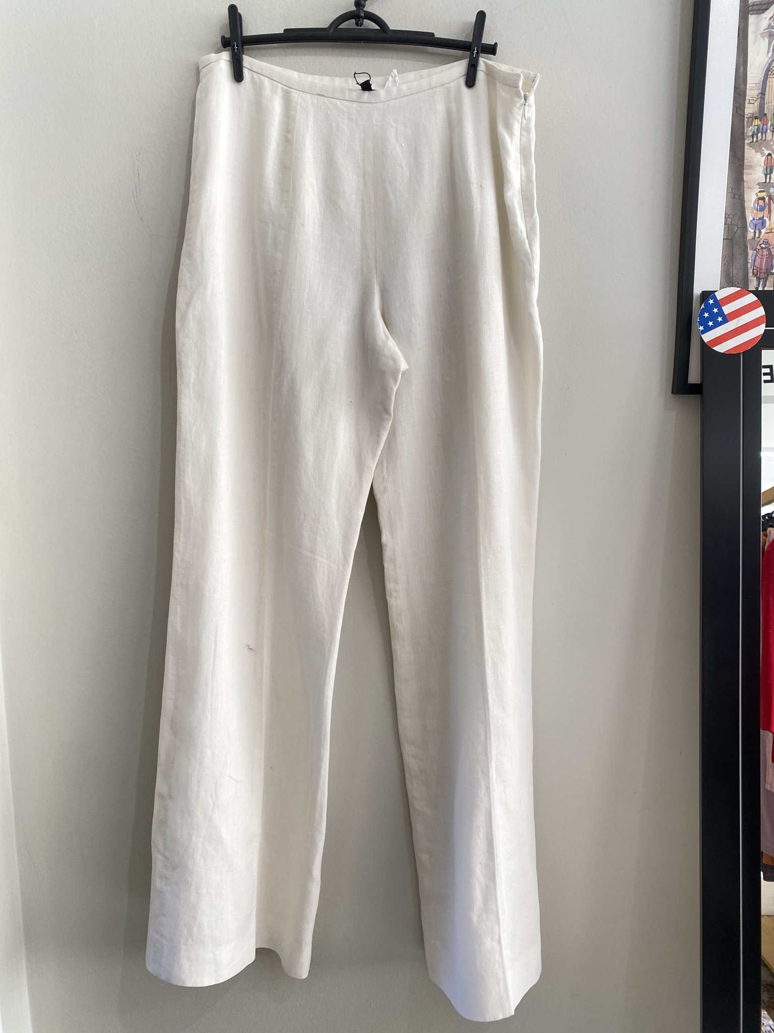 Calça pantalona branca J. Crew de linho - 40