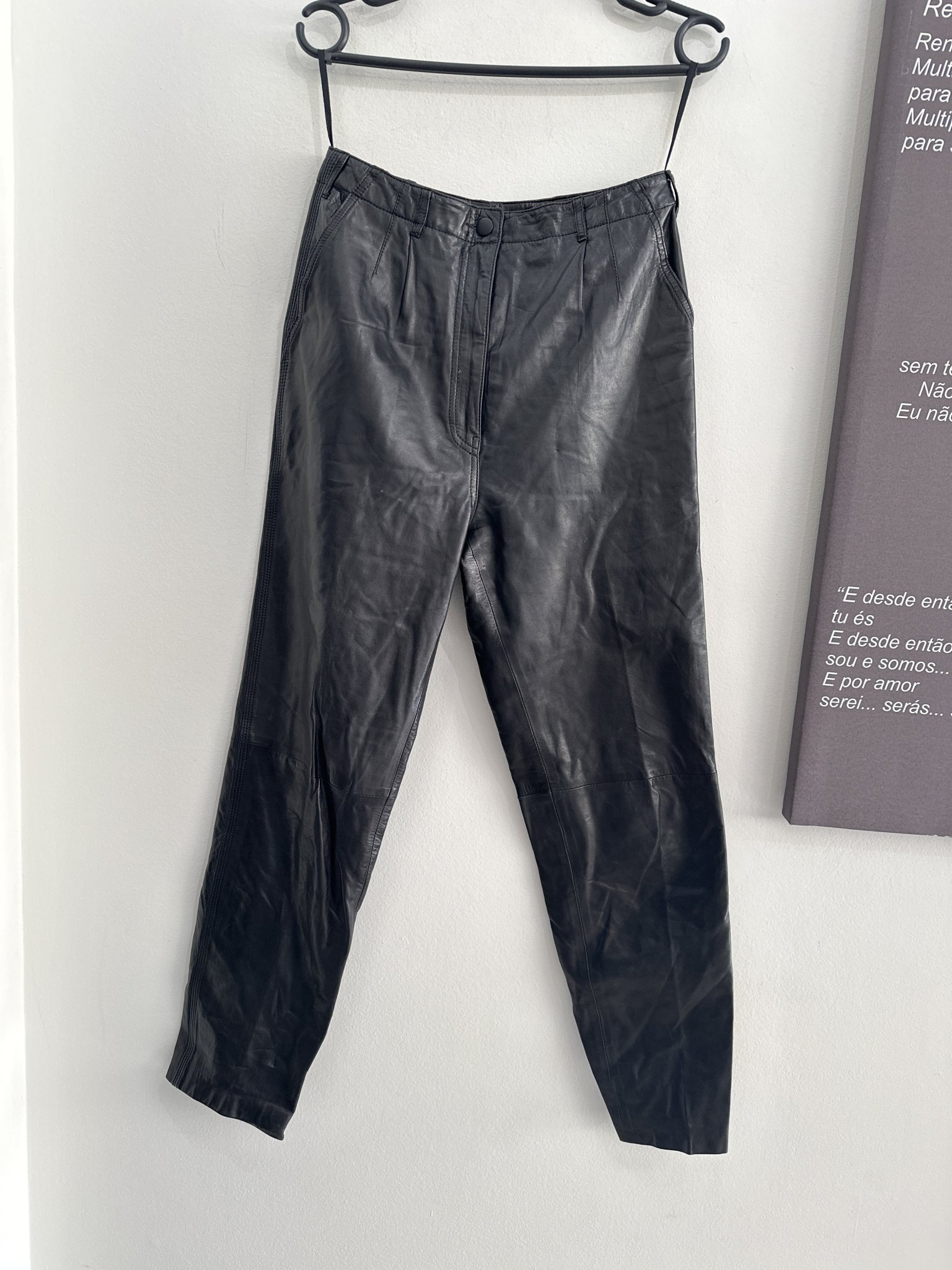 Calça preta de couro M. Julian - 40