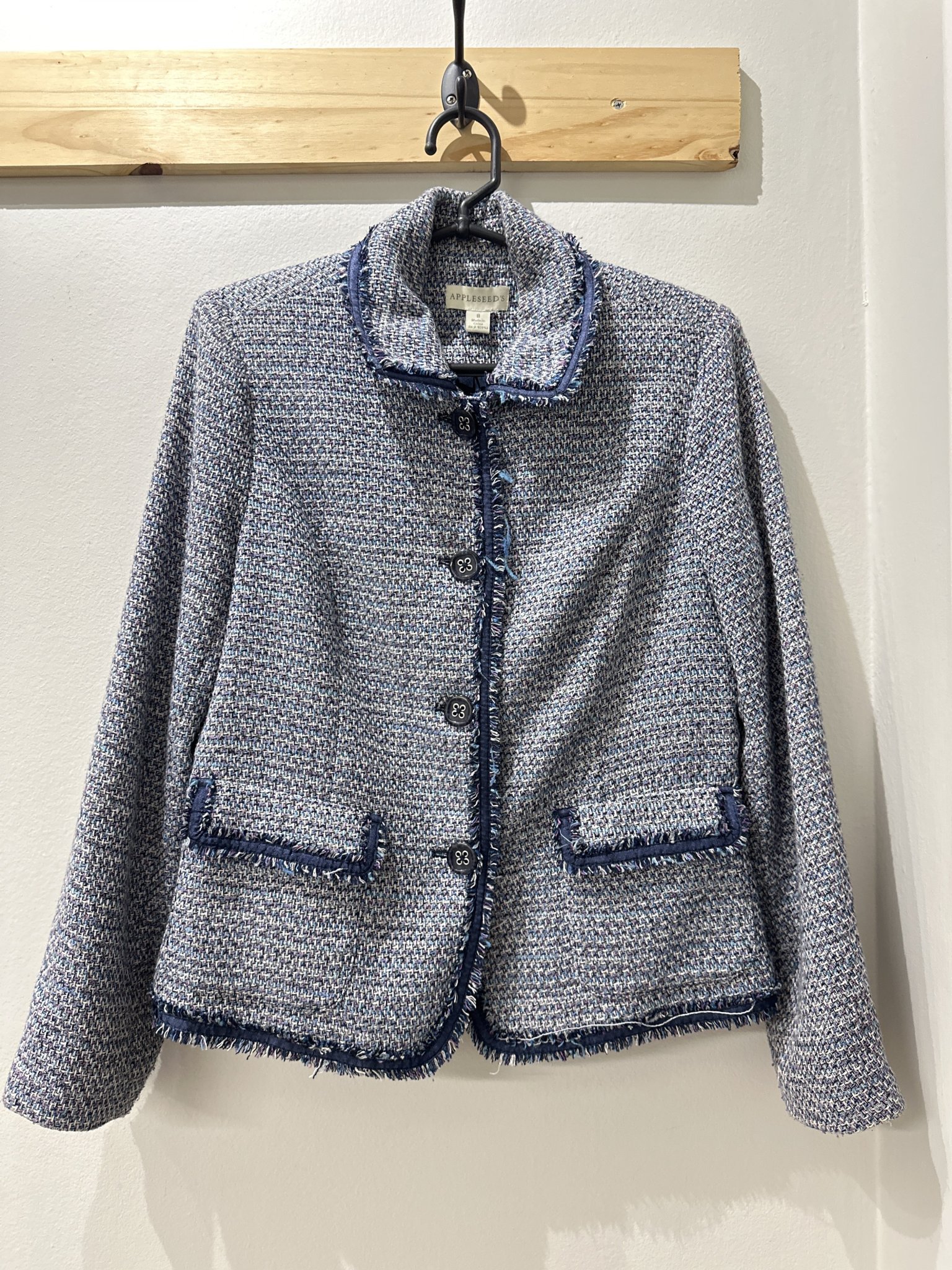 Blazer azul tweed Appleseeds fecho de 4 botões - 38/40