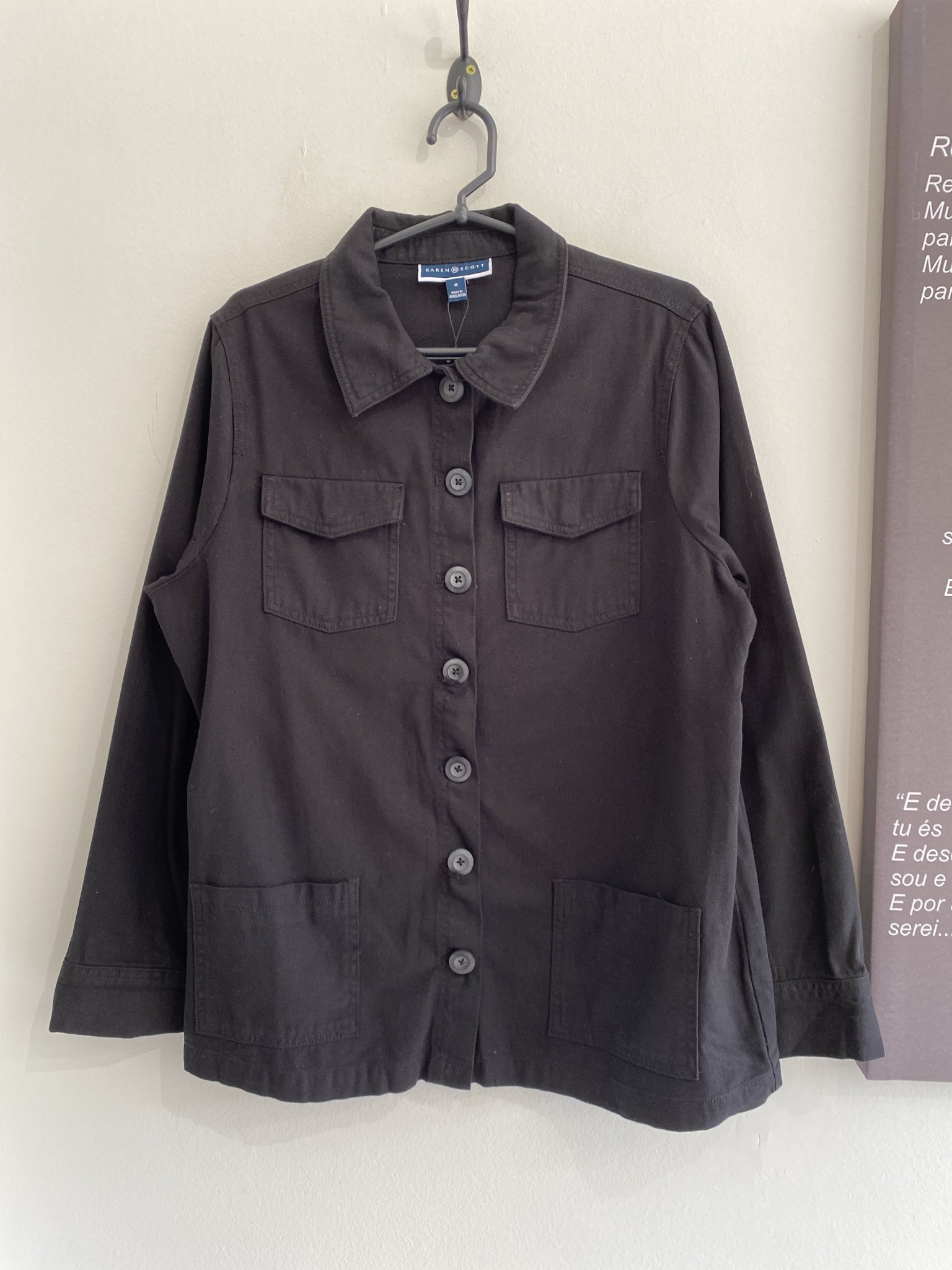Parka jeans preta Karen Scott - M