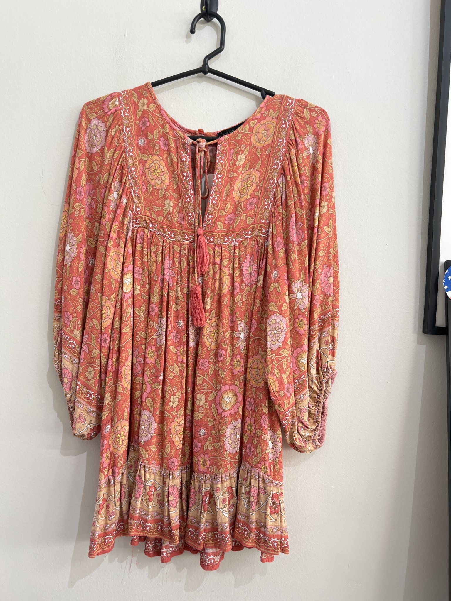 Blusa coral mix de estampas m/longa bufante Rachel Zoe - P