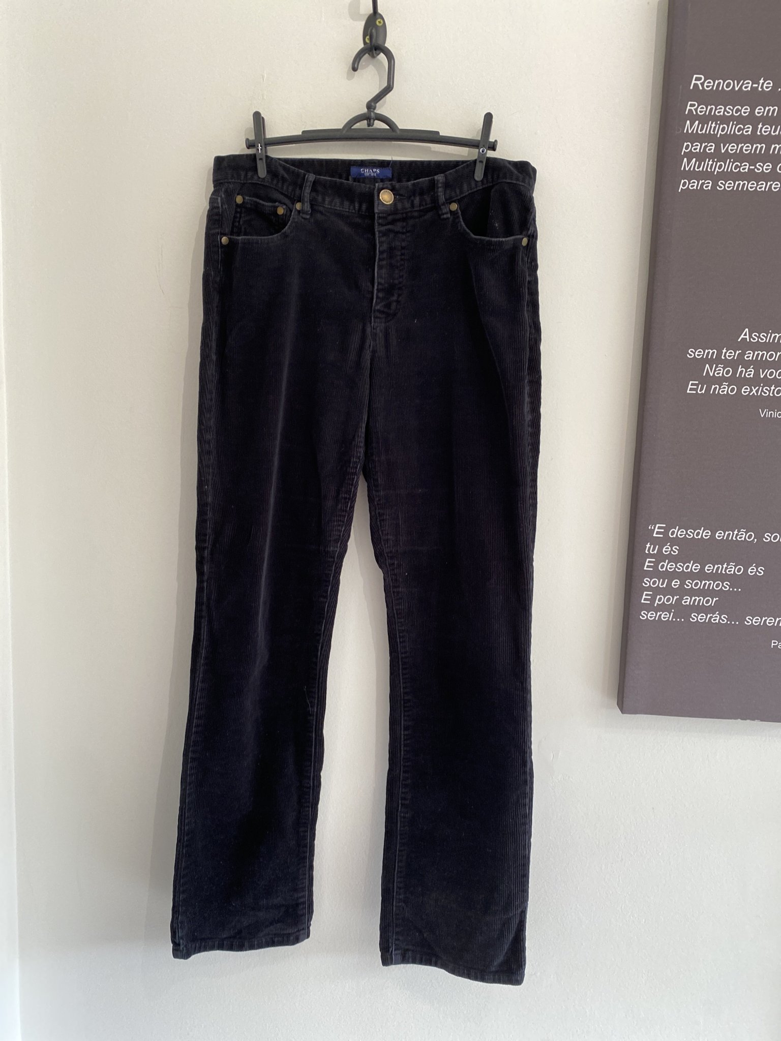 Calça preta de veludo cotelê Ralph Lauren - 40