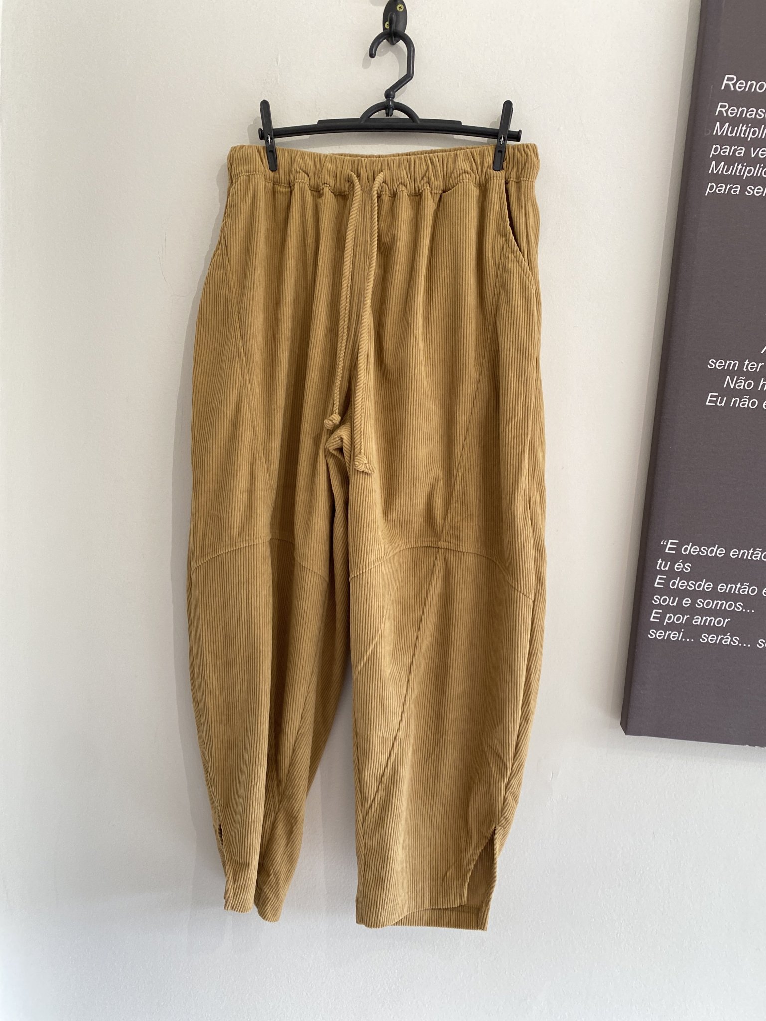 Calça pantalona marrom claro veludo cotelê Tarse - P