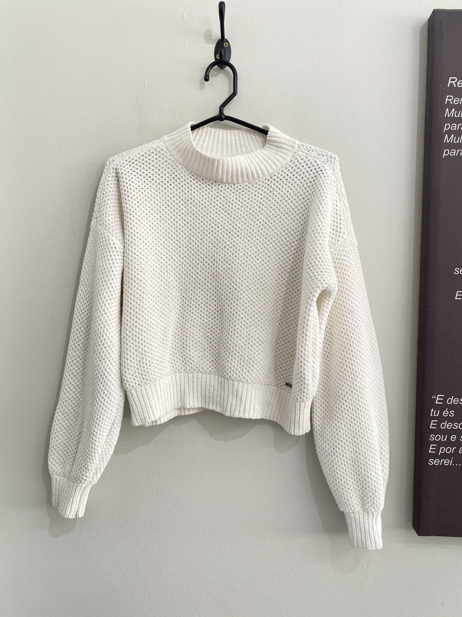 Casaco branco tricot Hollister - PP