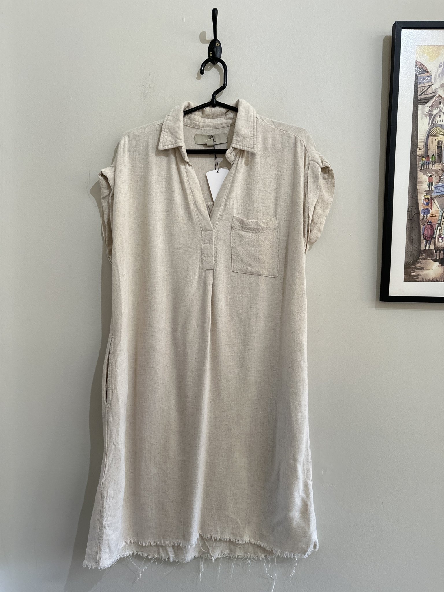 Vestido bege claro m/curta Thread Supply - G