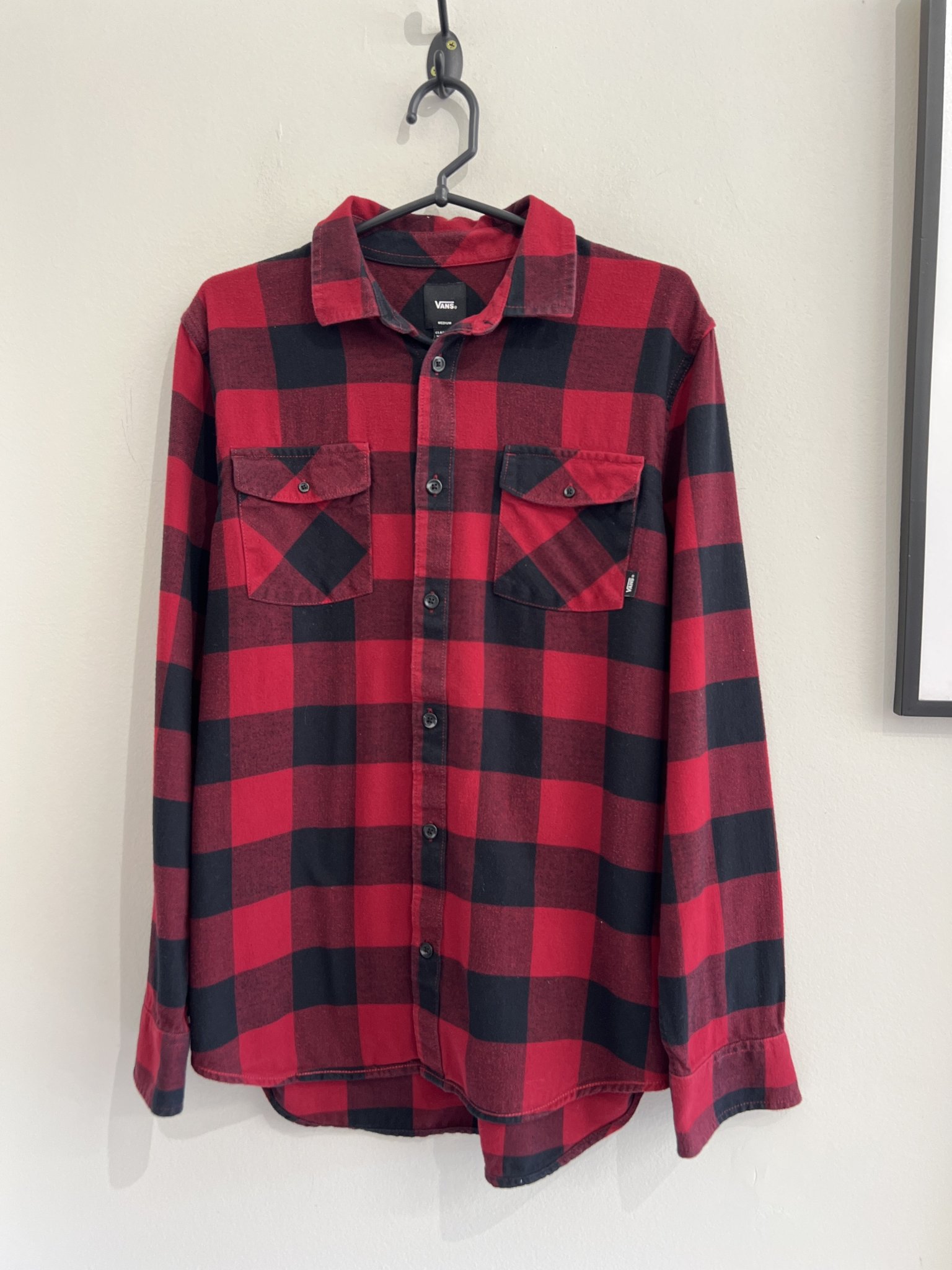 Camisa quadriculada vermelho e preto manga longa Vans - M