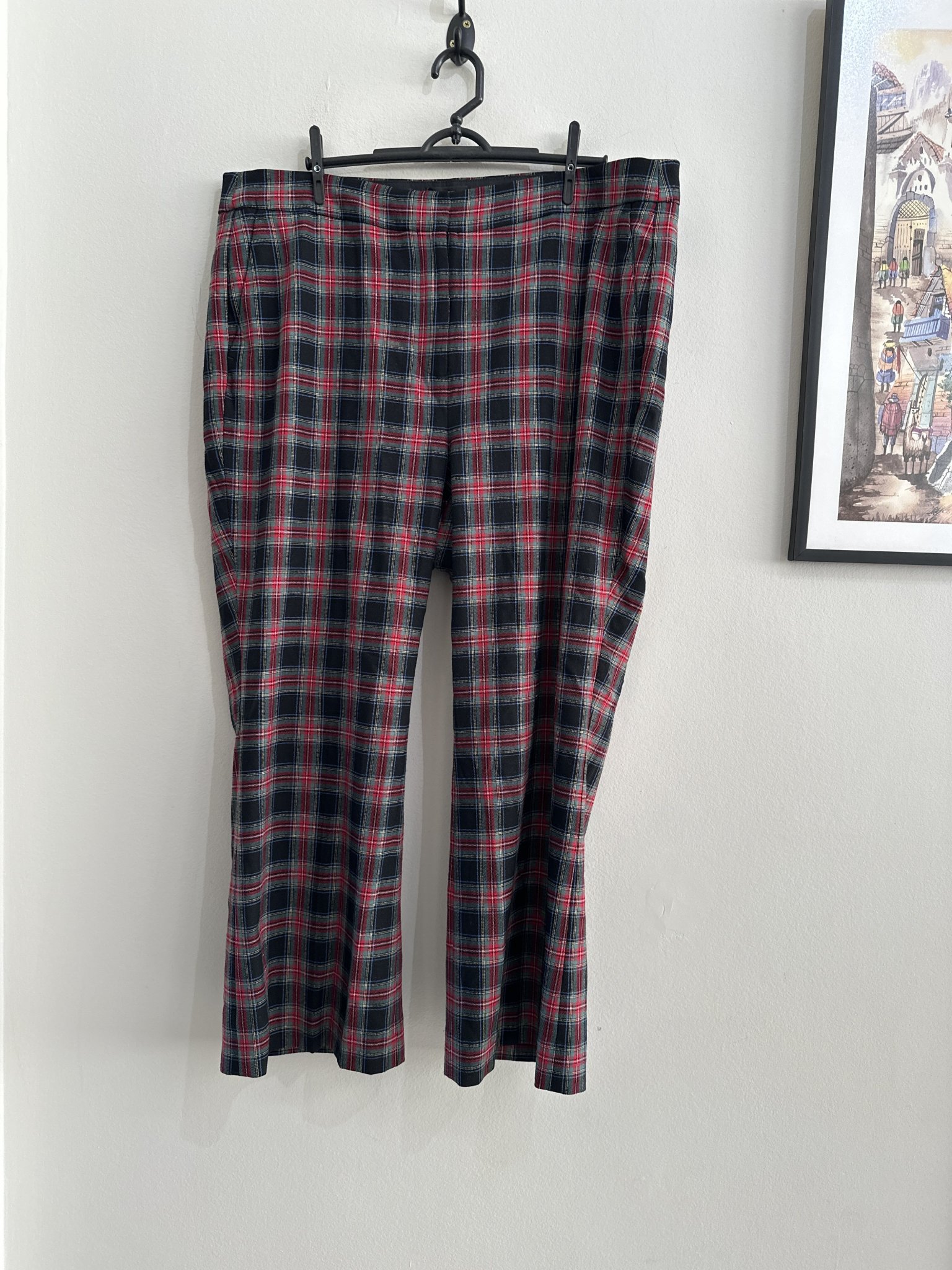 Calça alfaiataria xadrez verde e vermelho J. Crew - 44