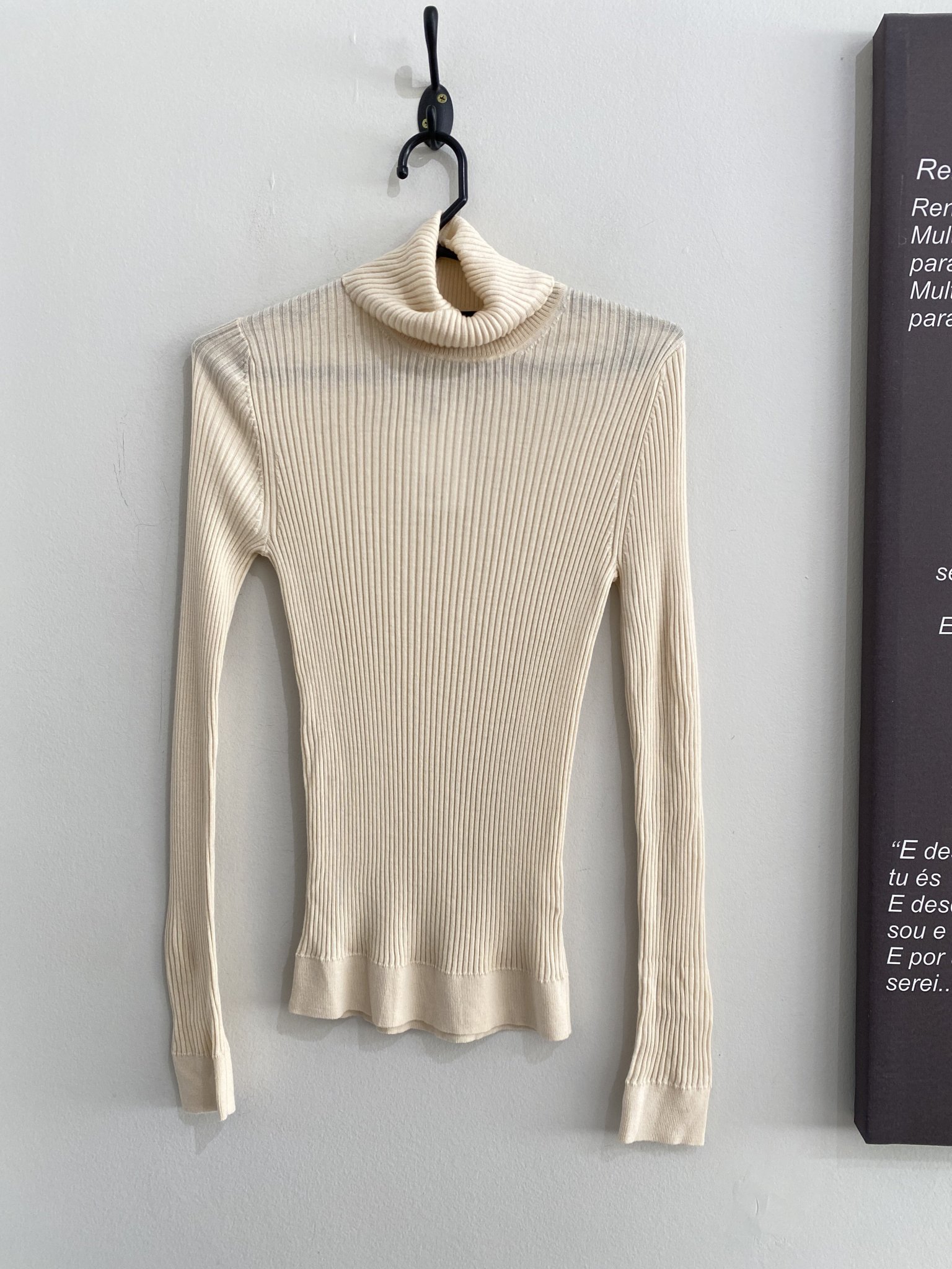 Blusa cacharrel amarelo pastel manga longa J. Crew de seda, lã, cashmere - P