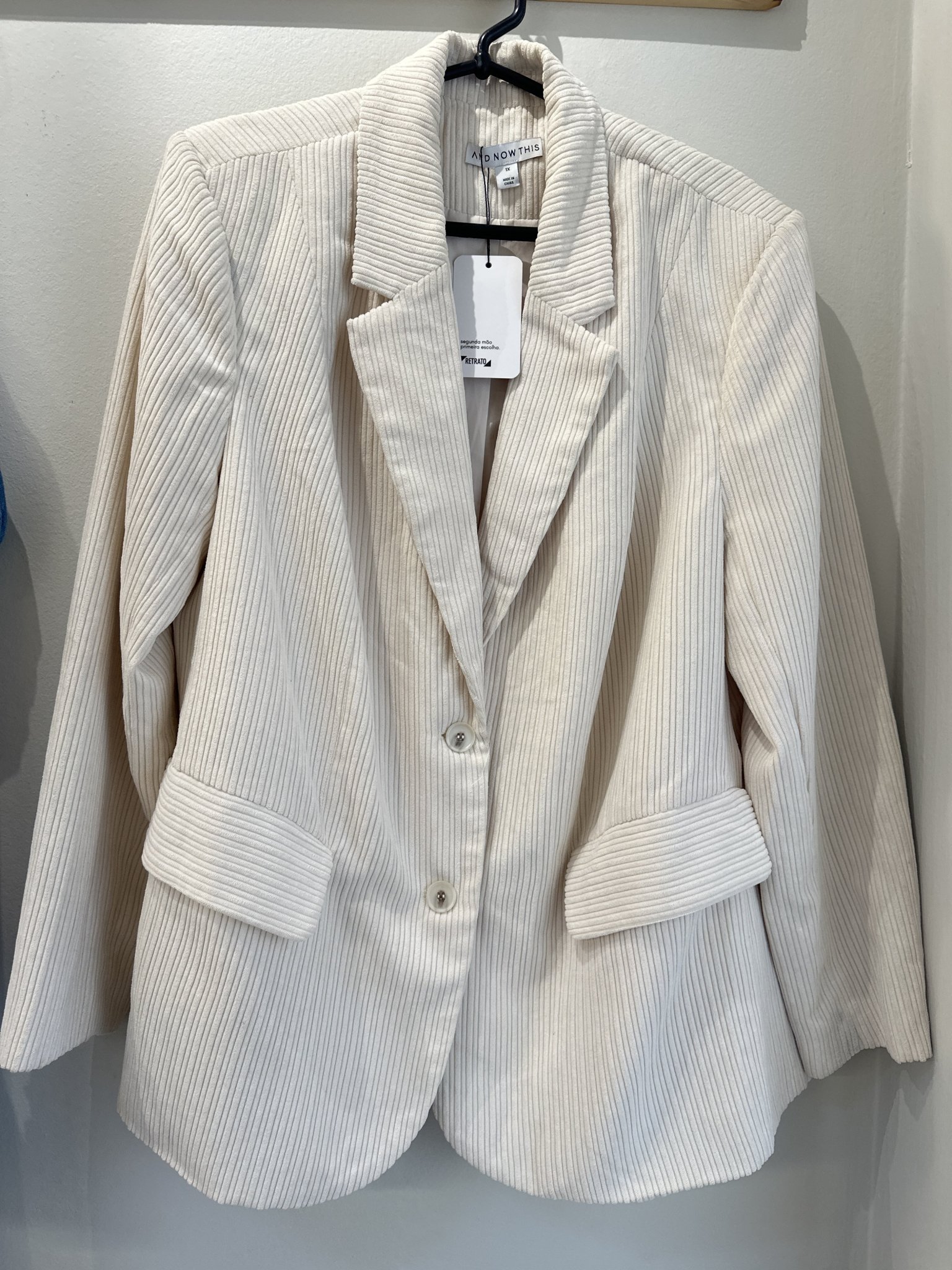 Blazer off white de veludo cotelê And Now This - GG