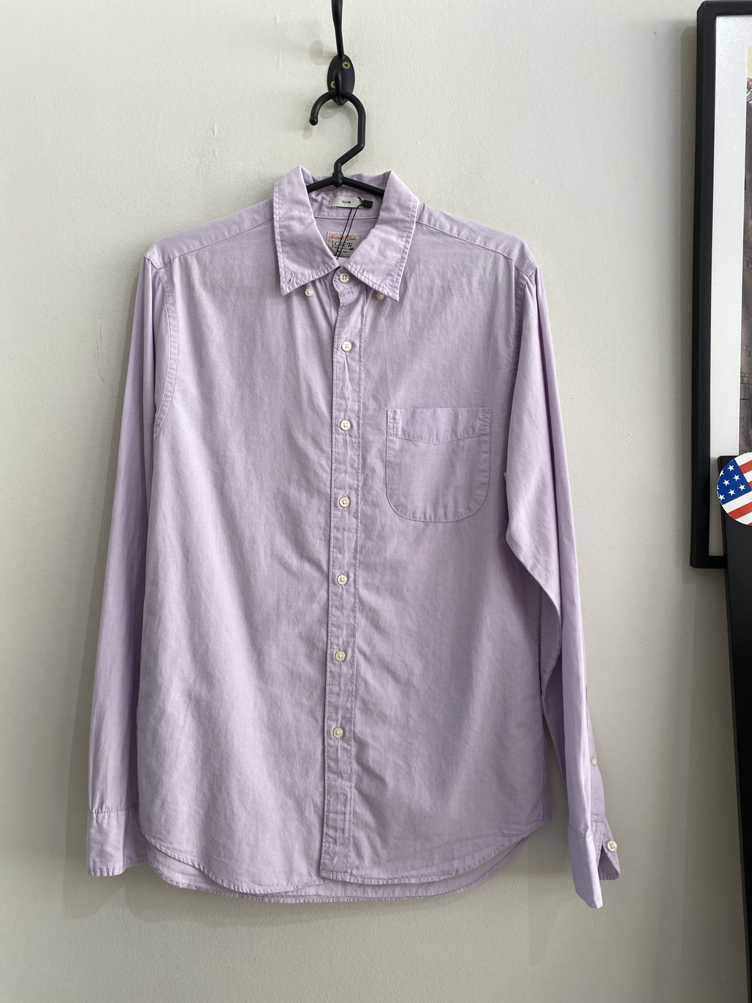 Camisa lavanda m/longa J. Crew de algodão - P