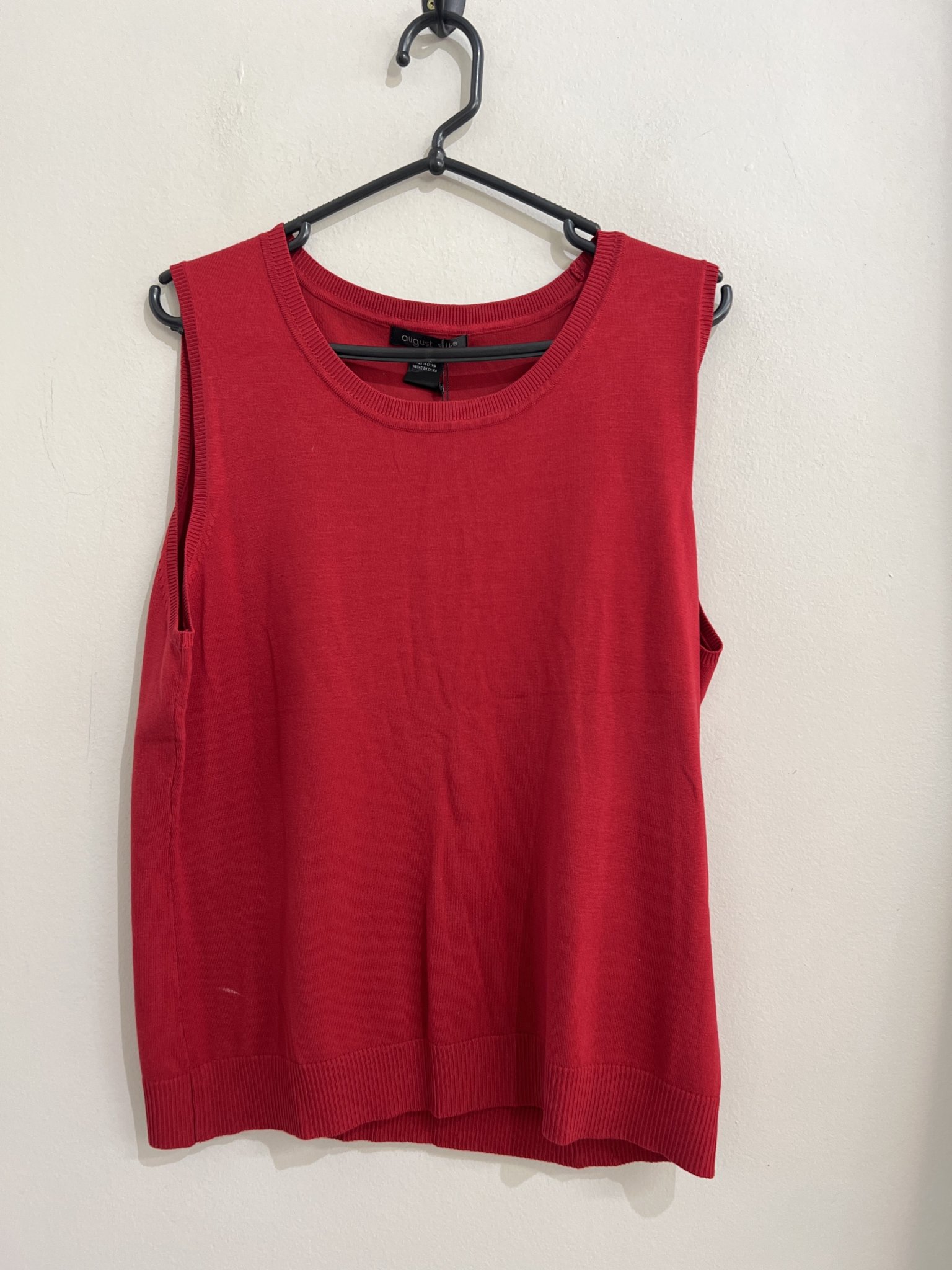 Blusa vermelha tricot s/manga August Silk de viscose, seda e nylon - GG
