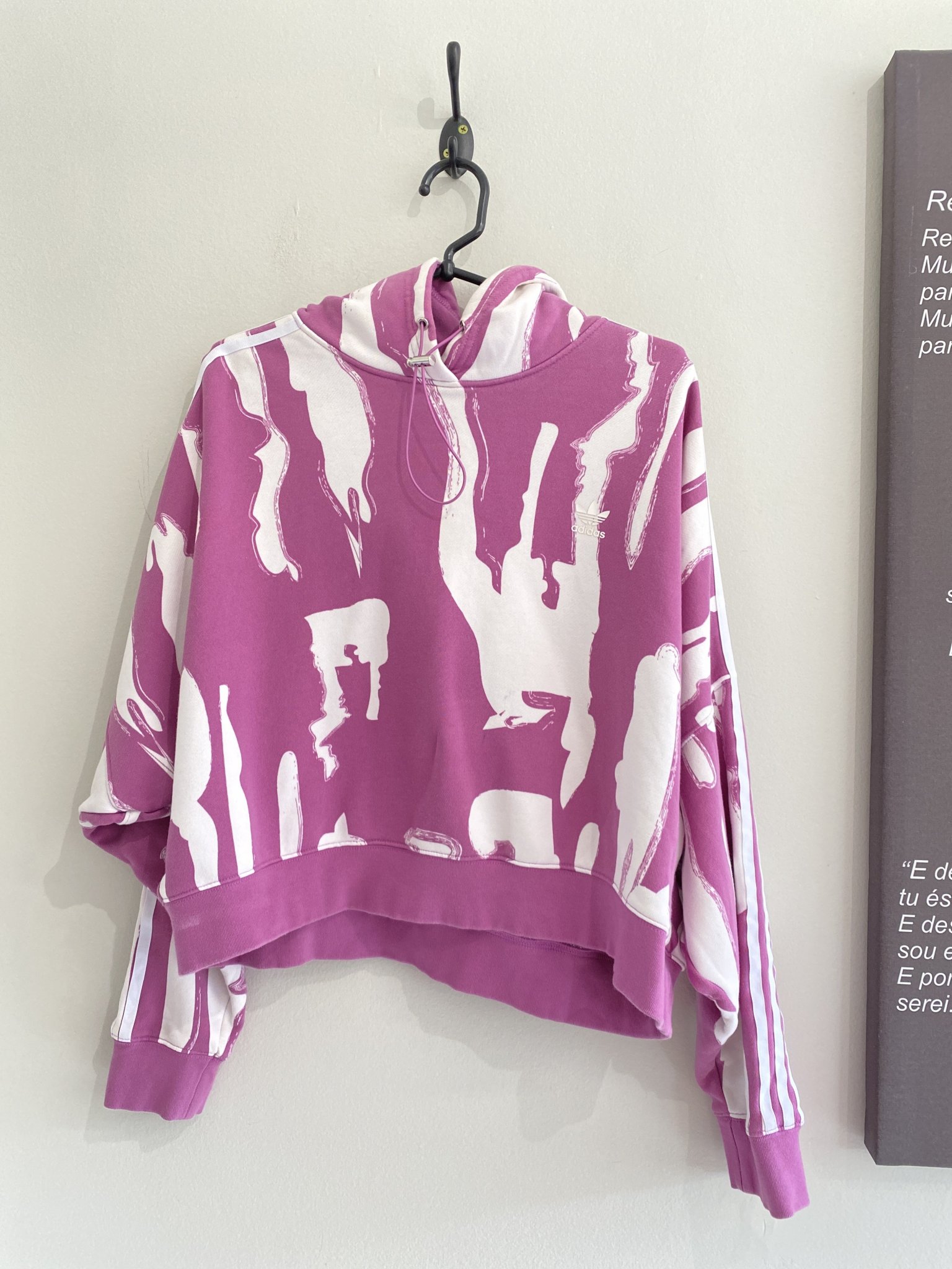 Moletom roxo e branco com capuz Adidas de algodão - G