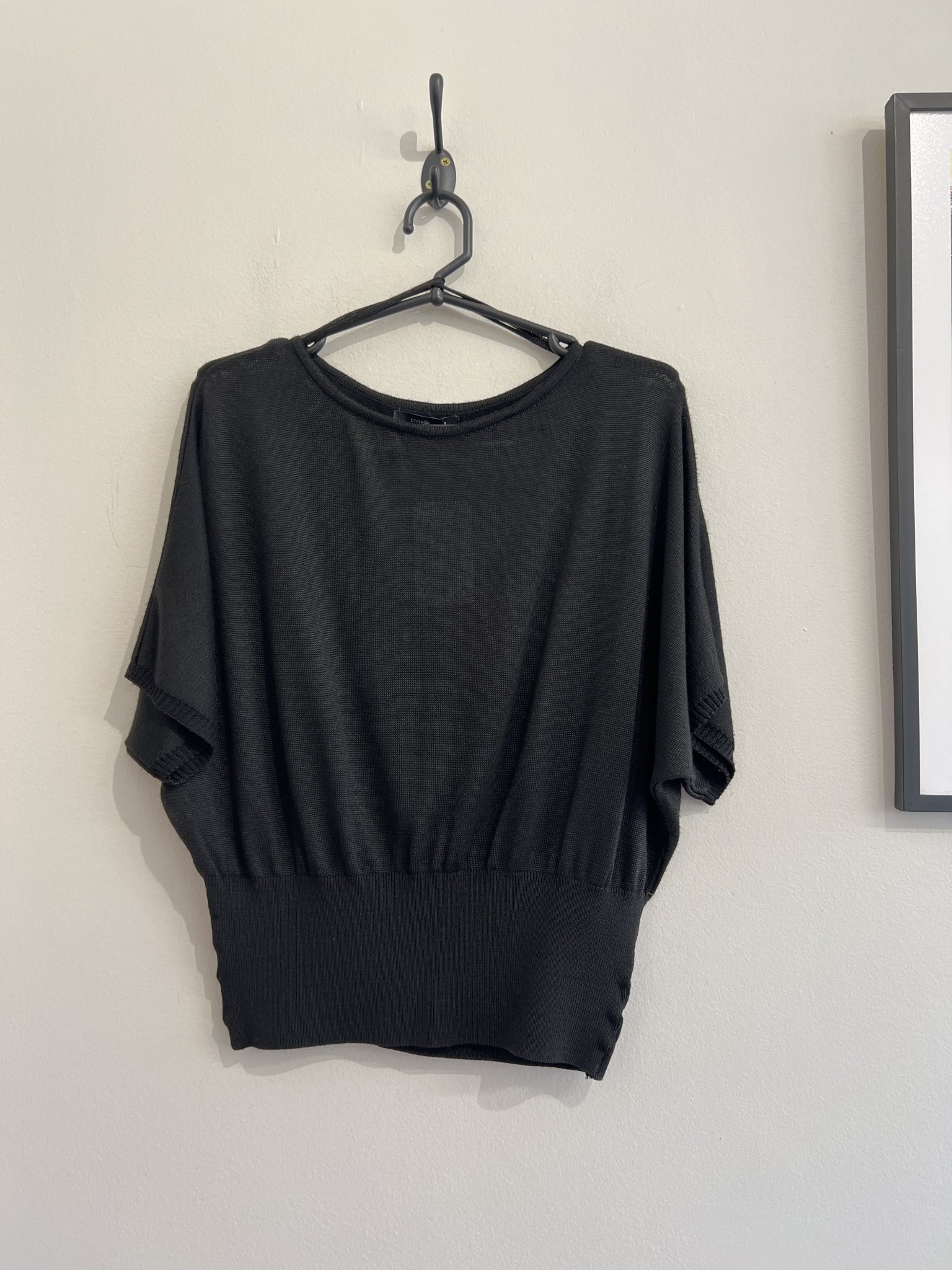 Blusa preta m/curta de tricot Cortelle - M