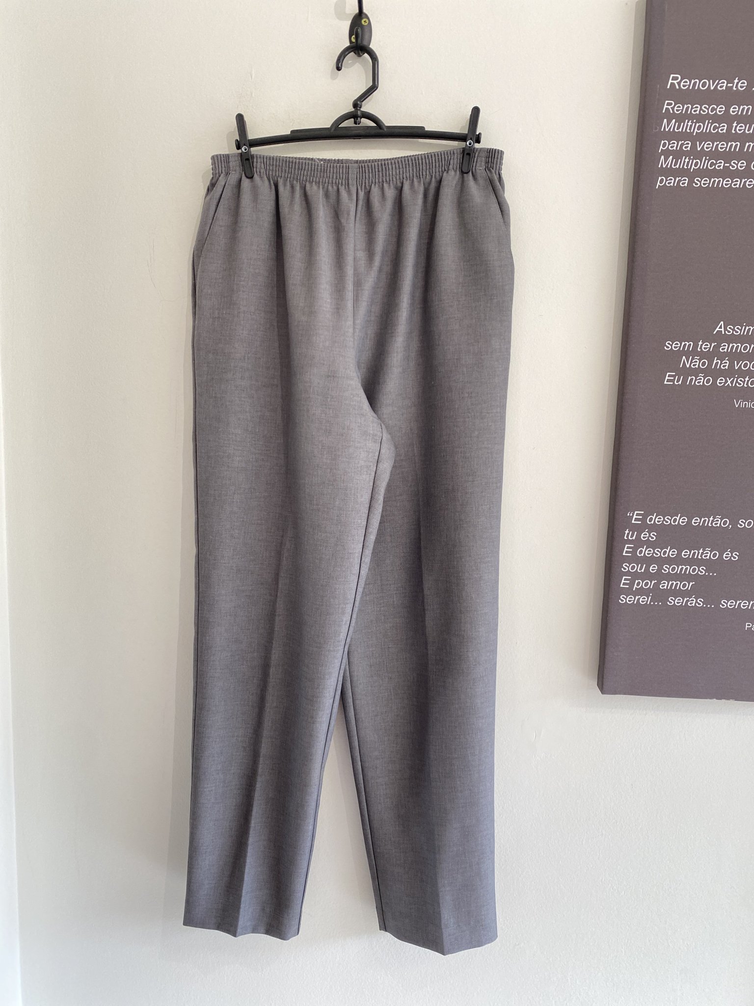 Calça cinza de cintura regulavel Alfred Dunner - 40