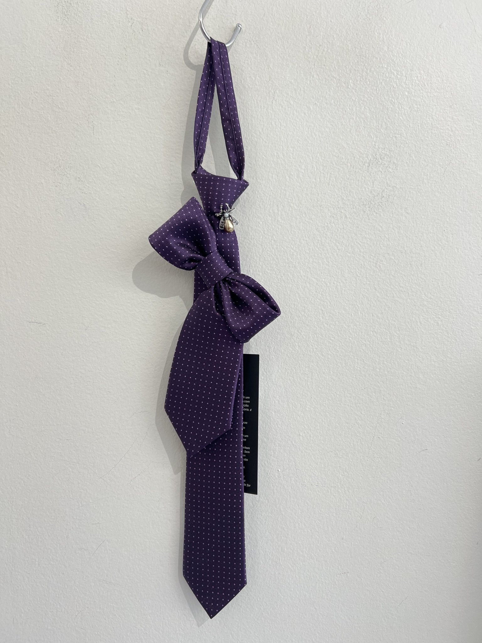Gravata slim laço roxa