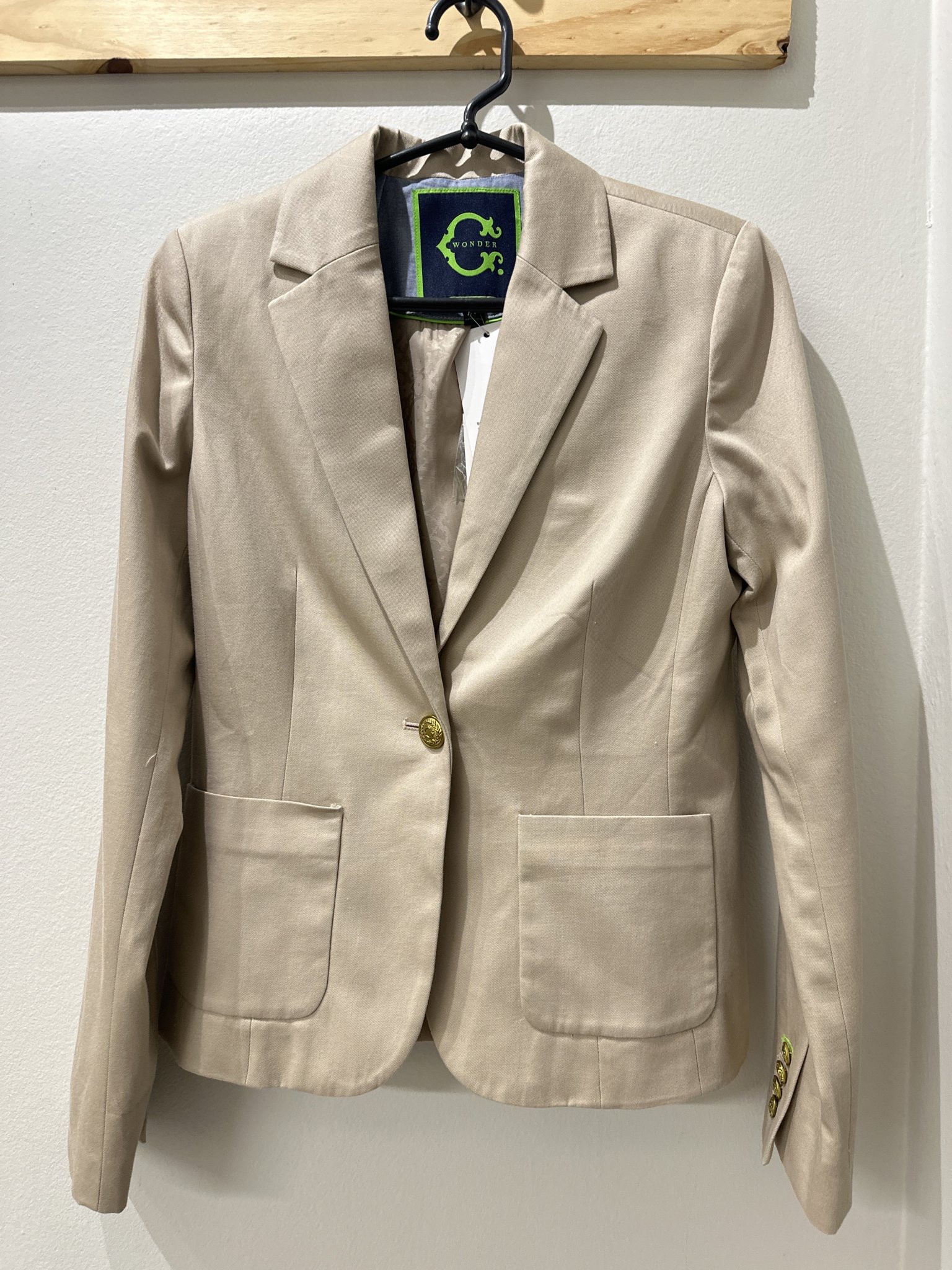 Blazer bege fecho de um botão Wonder - P