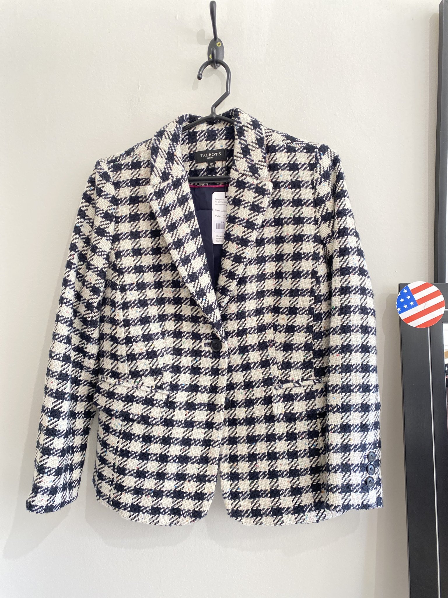 Blazer quadriculado P&B Talbots - 40
