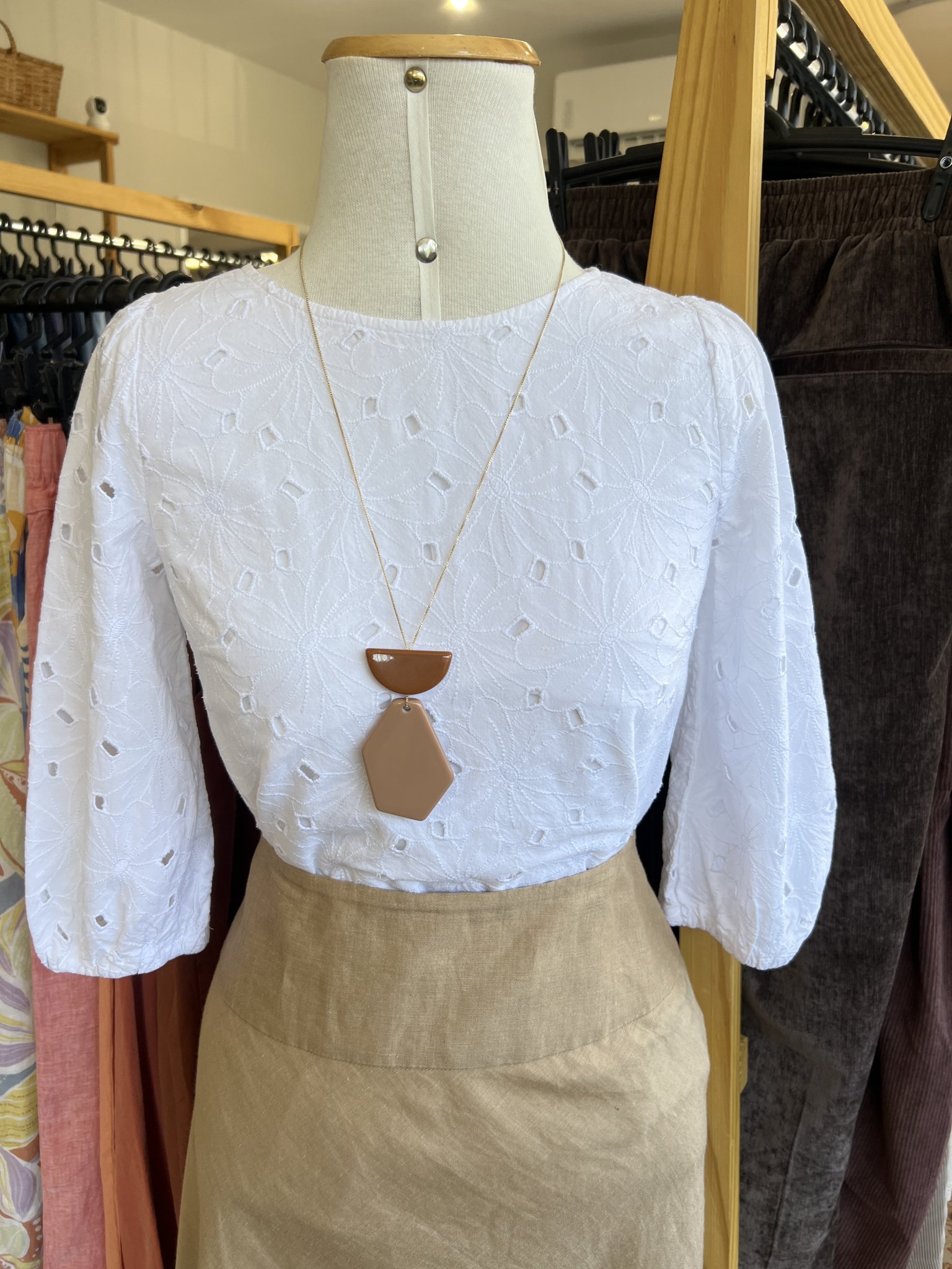 Blusa branca lasie manga 7/8 Talbots  - P